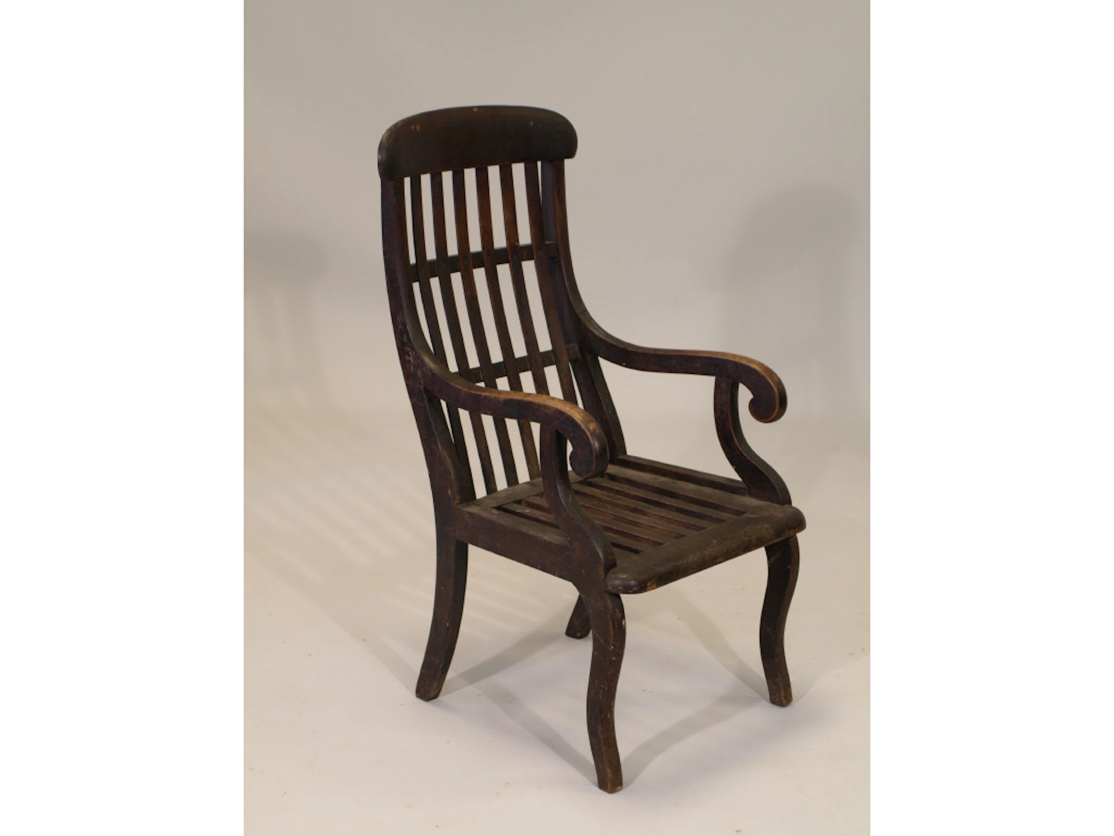 Diminutive Philadelphia Open Arm Chair, c. 1840,