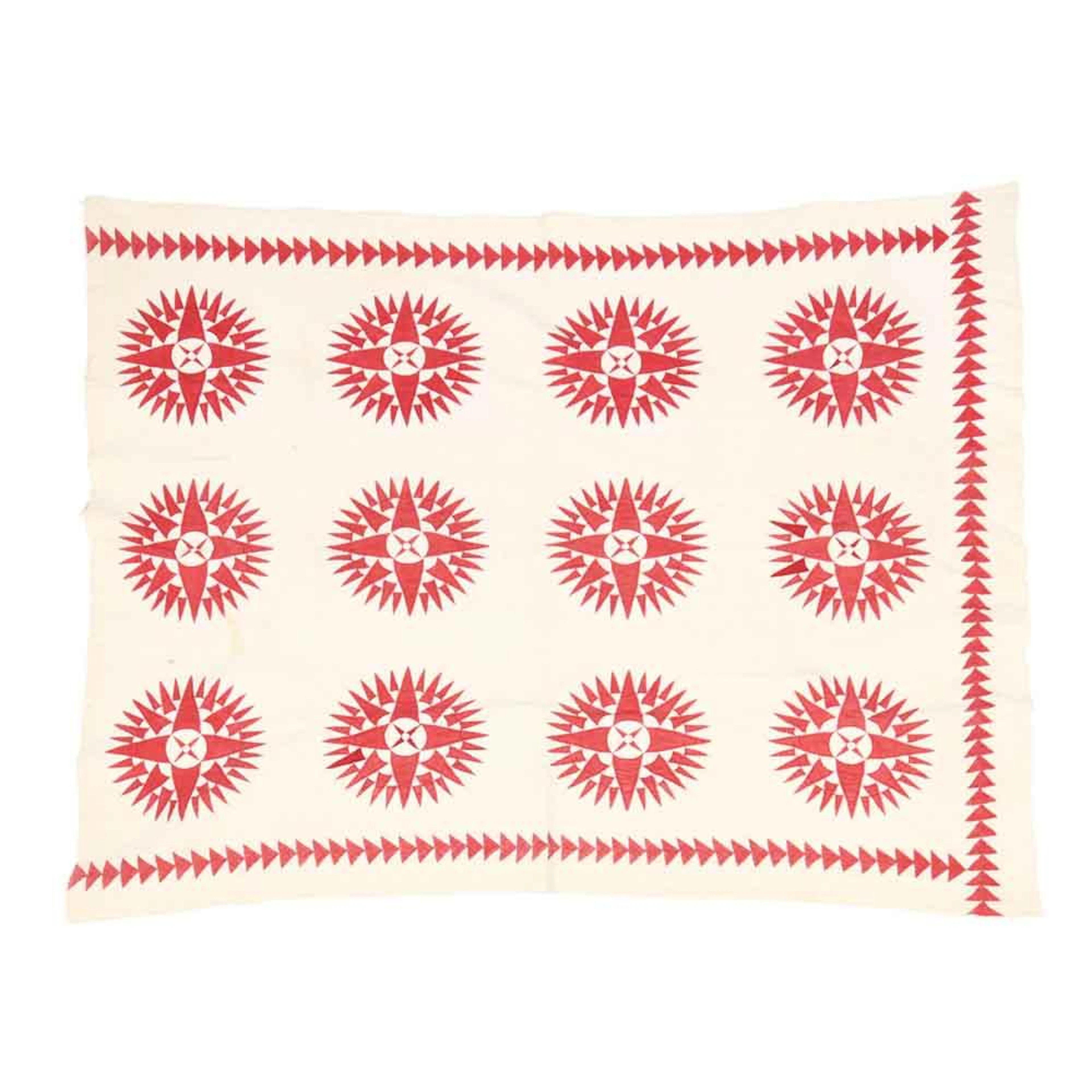 Antique Mariner's Compass Aplique Quilt
