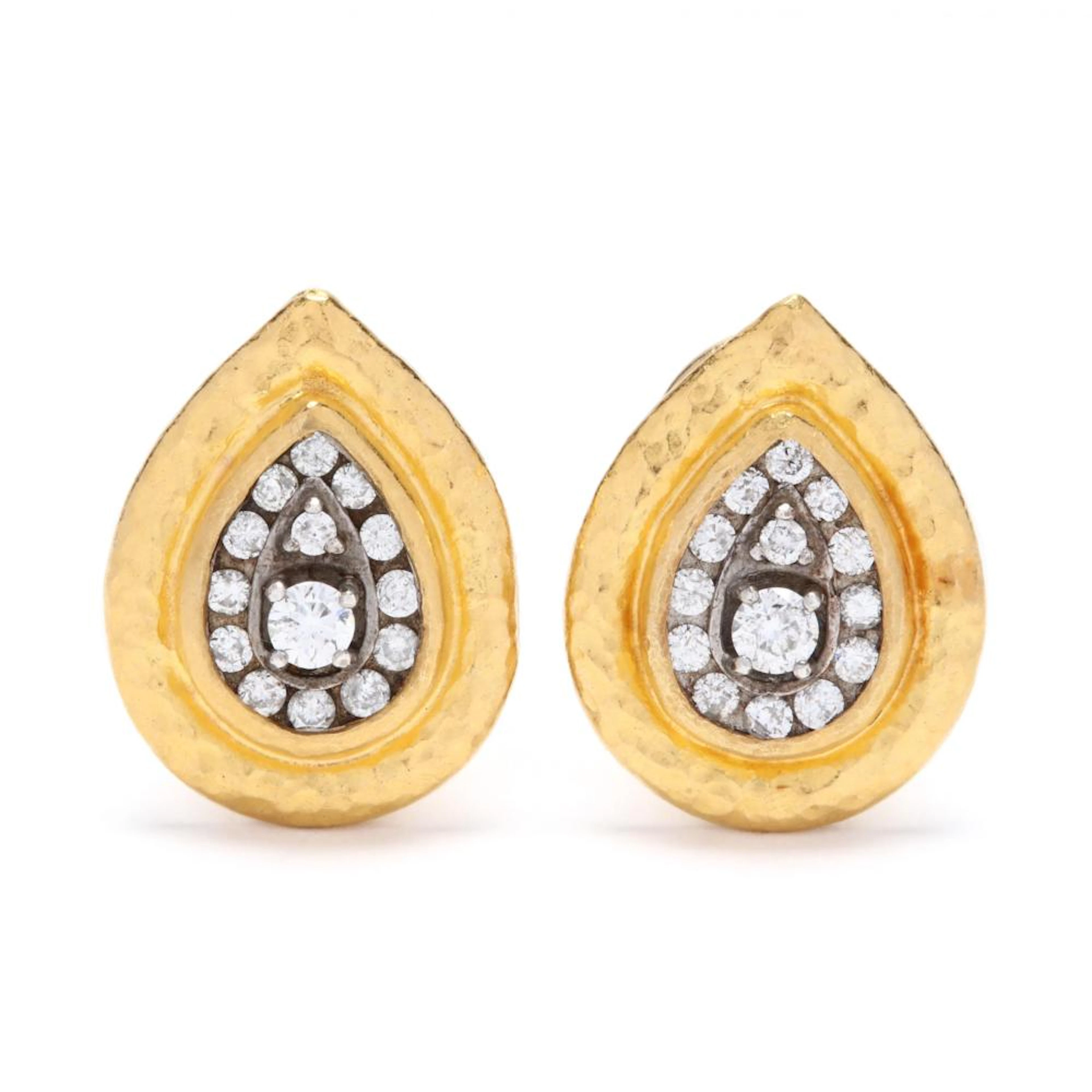 High Karat Gold and Diamond Earrings, Gurhan