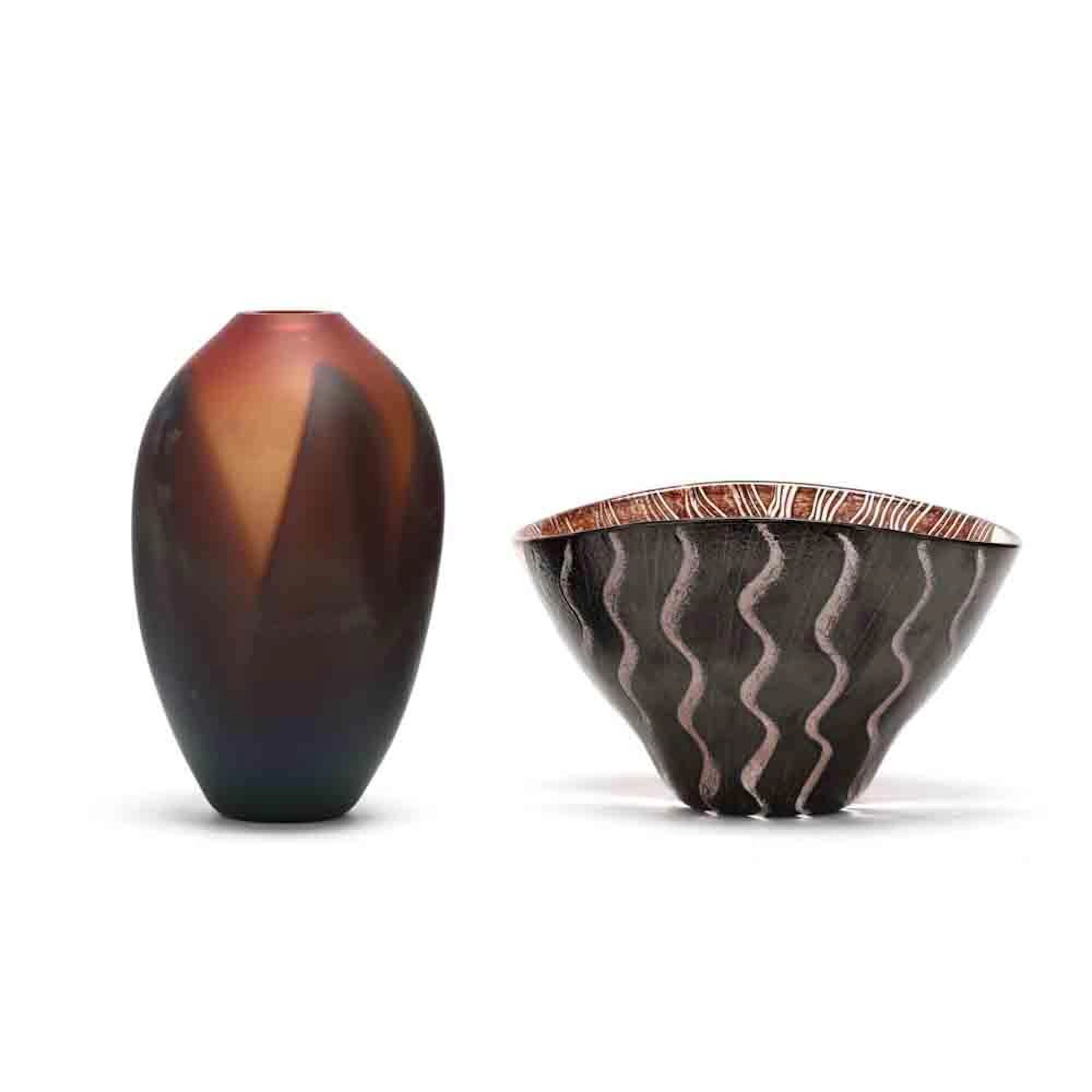 Two Contemporary Art Glass Vessels