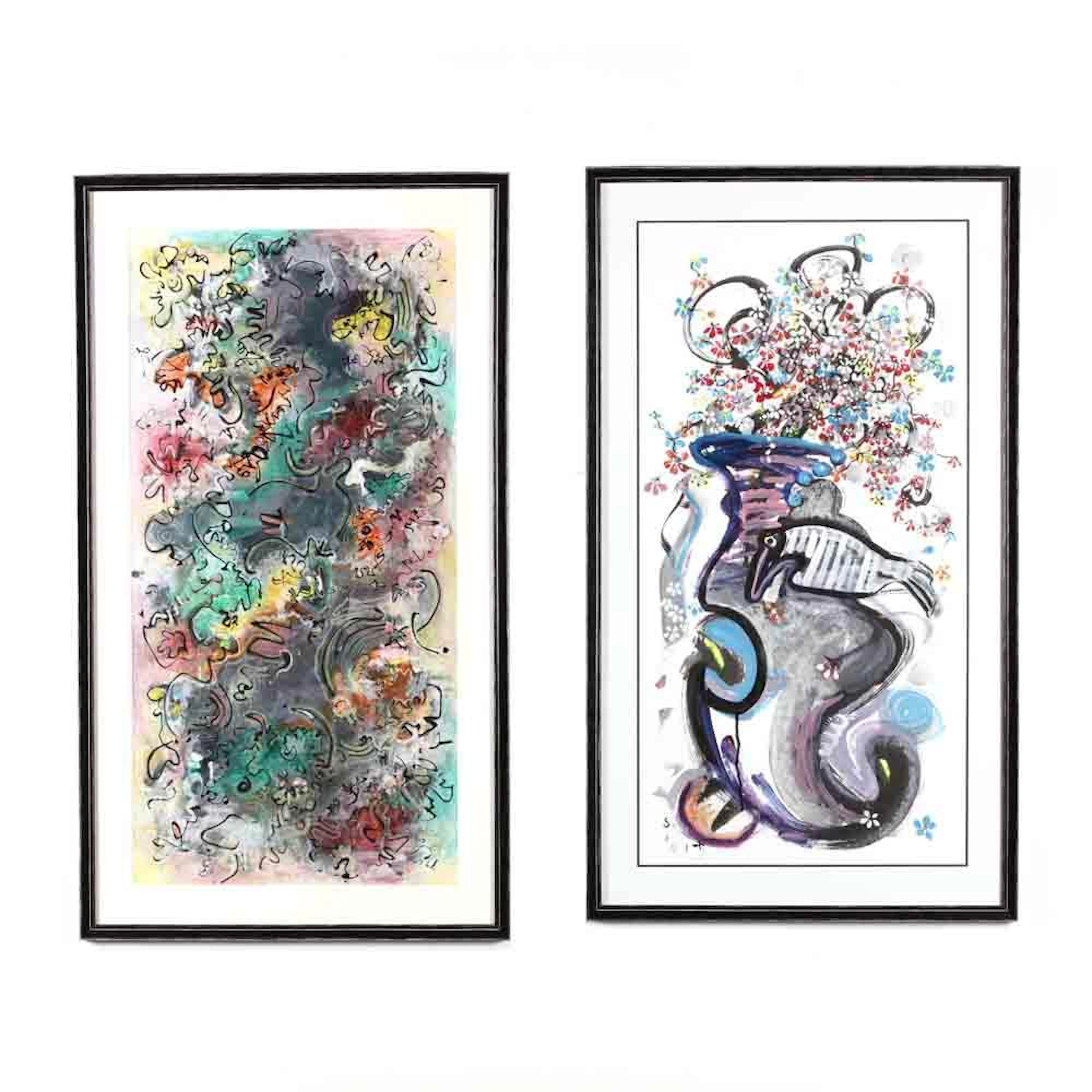 Seon-Jeong Kim (Korean), Pair of Paintings