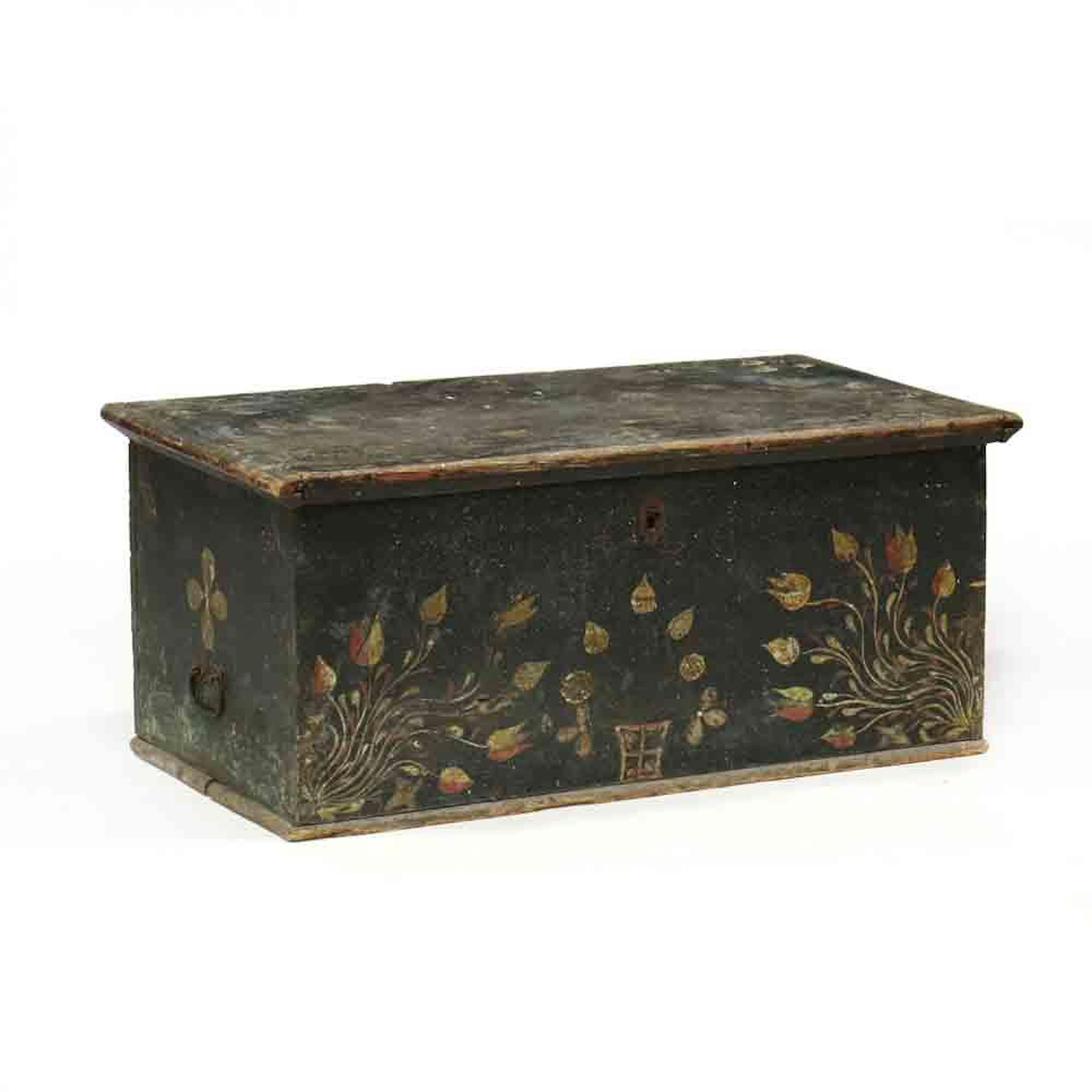 Antique Continental Paint Decorated Blanket Chest