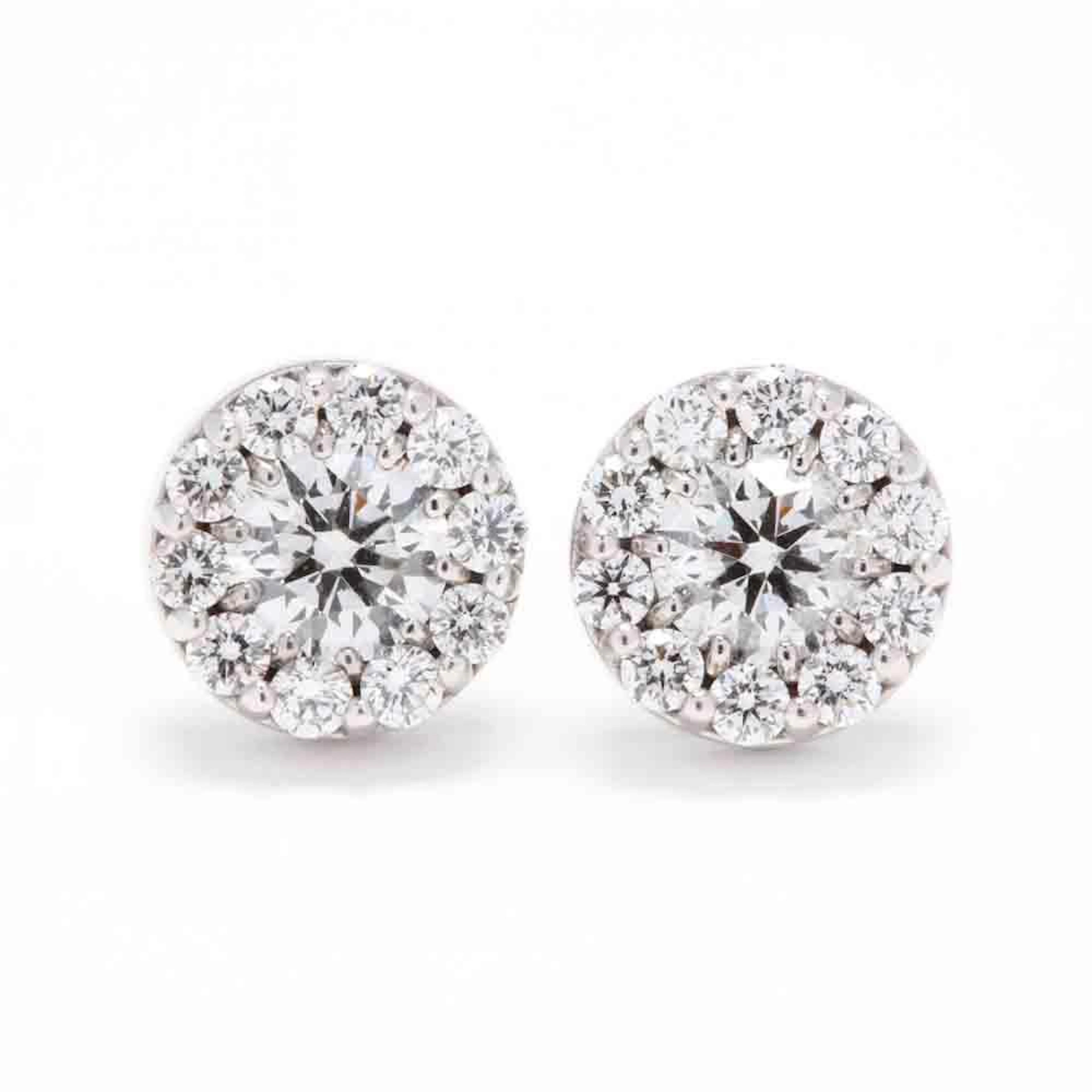 18KT Diamond "Fulfillment" Stud Earrings, Hearts on Fire