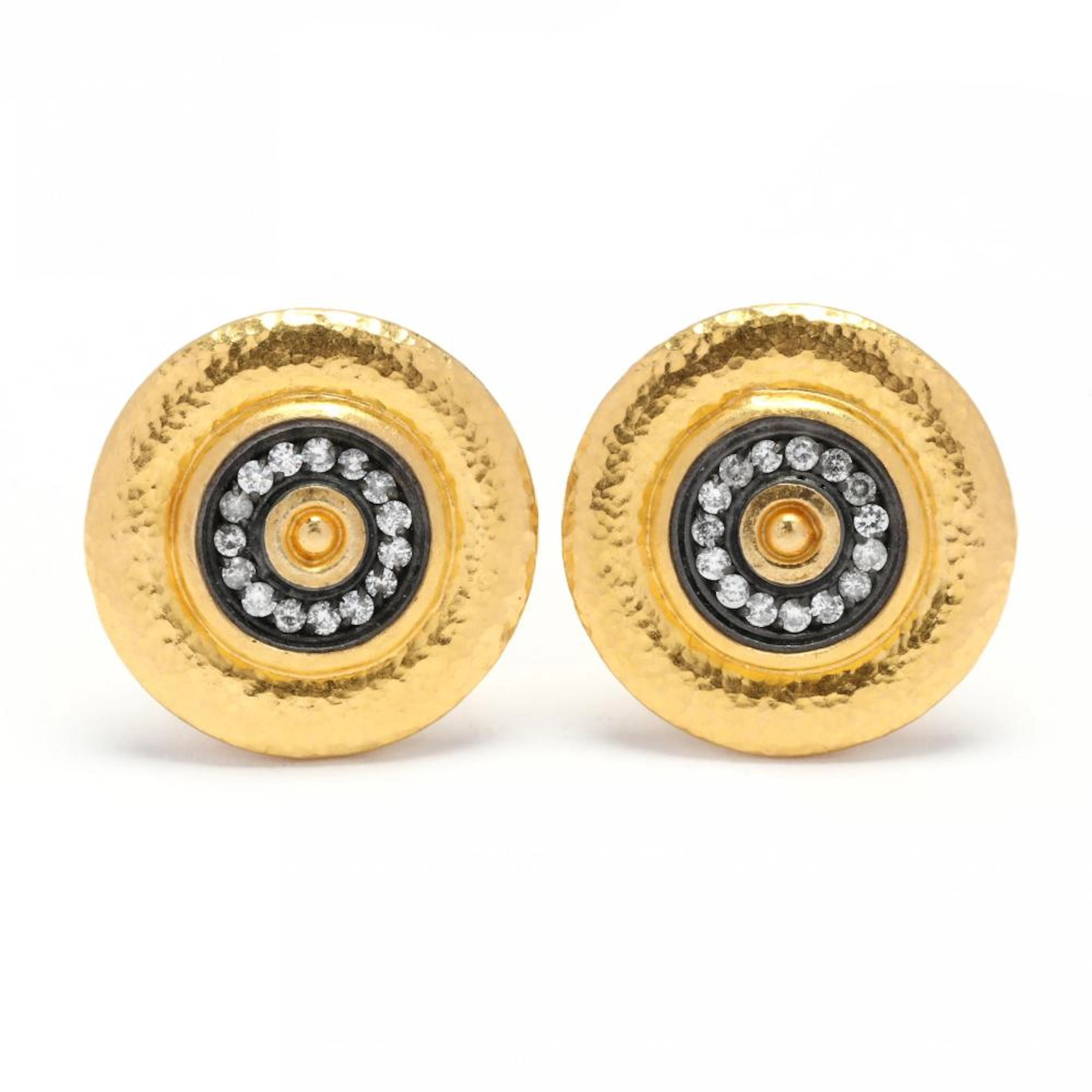 24KT Gold and Diamond Moonbeam Earrings, Gurha
