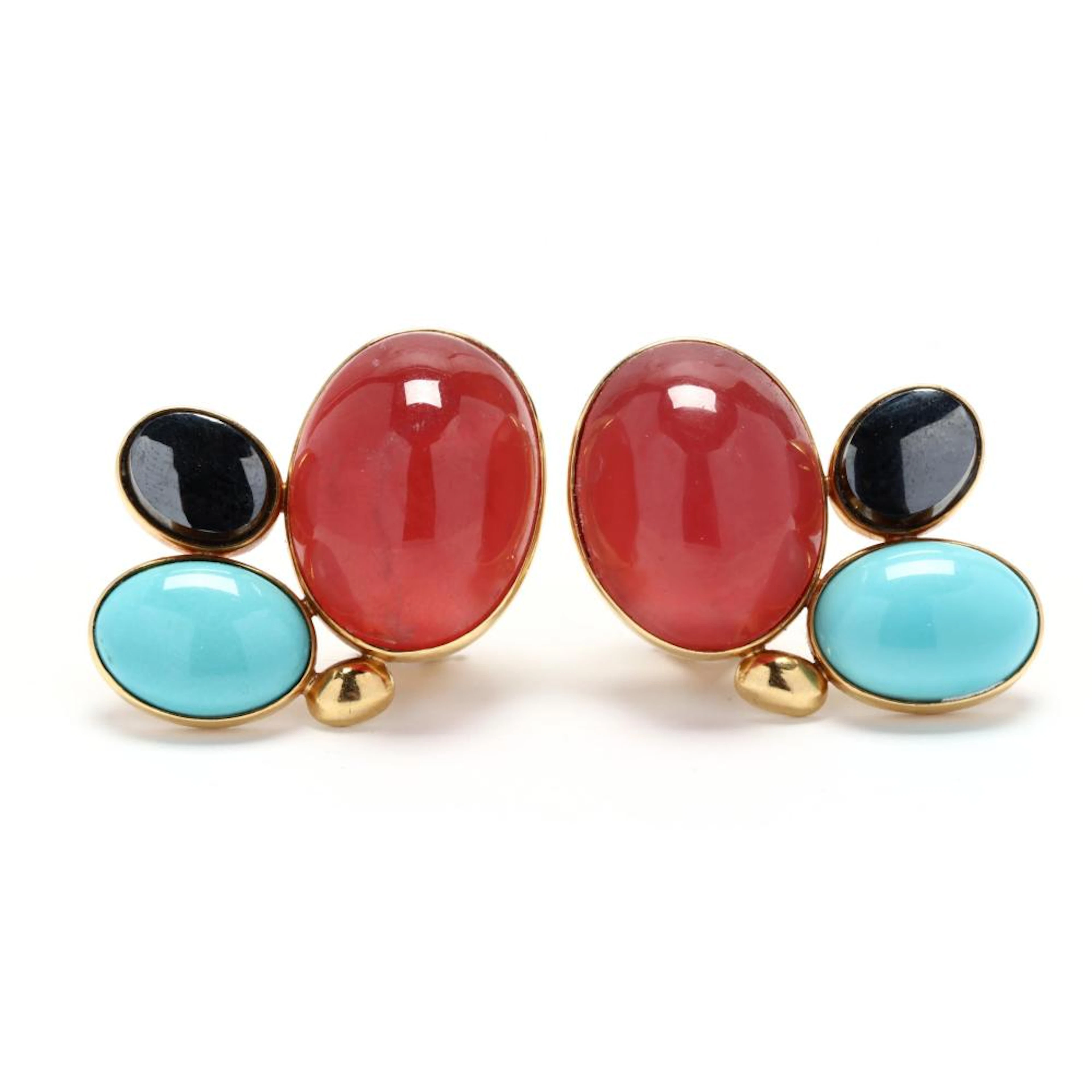 Gold and Gem-Set Earrings, Paloma Picasso for Tiffany & Co
