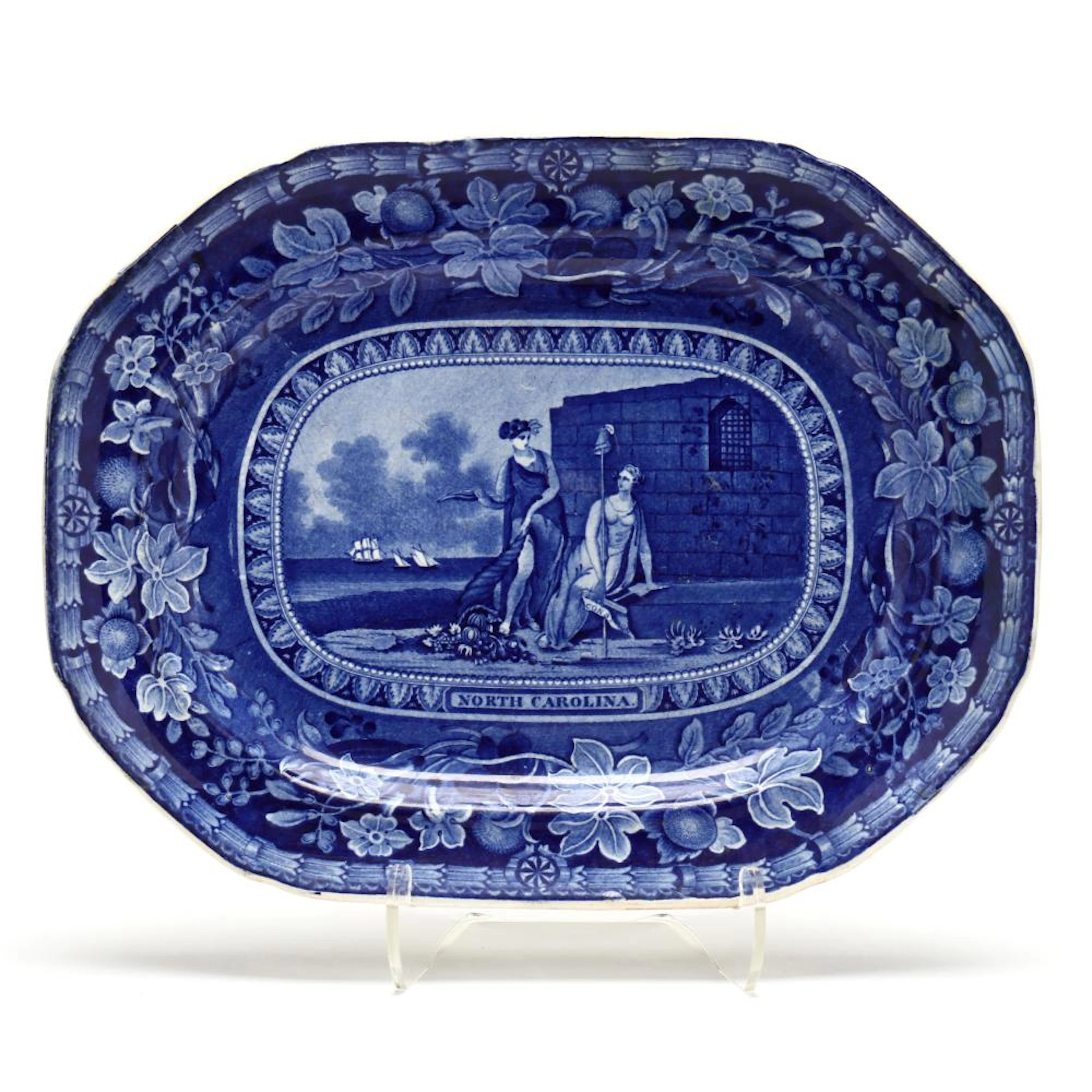 Historical Staffordshire Platter, North Carolina