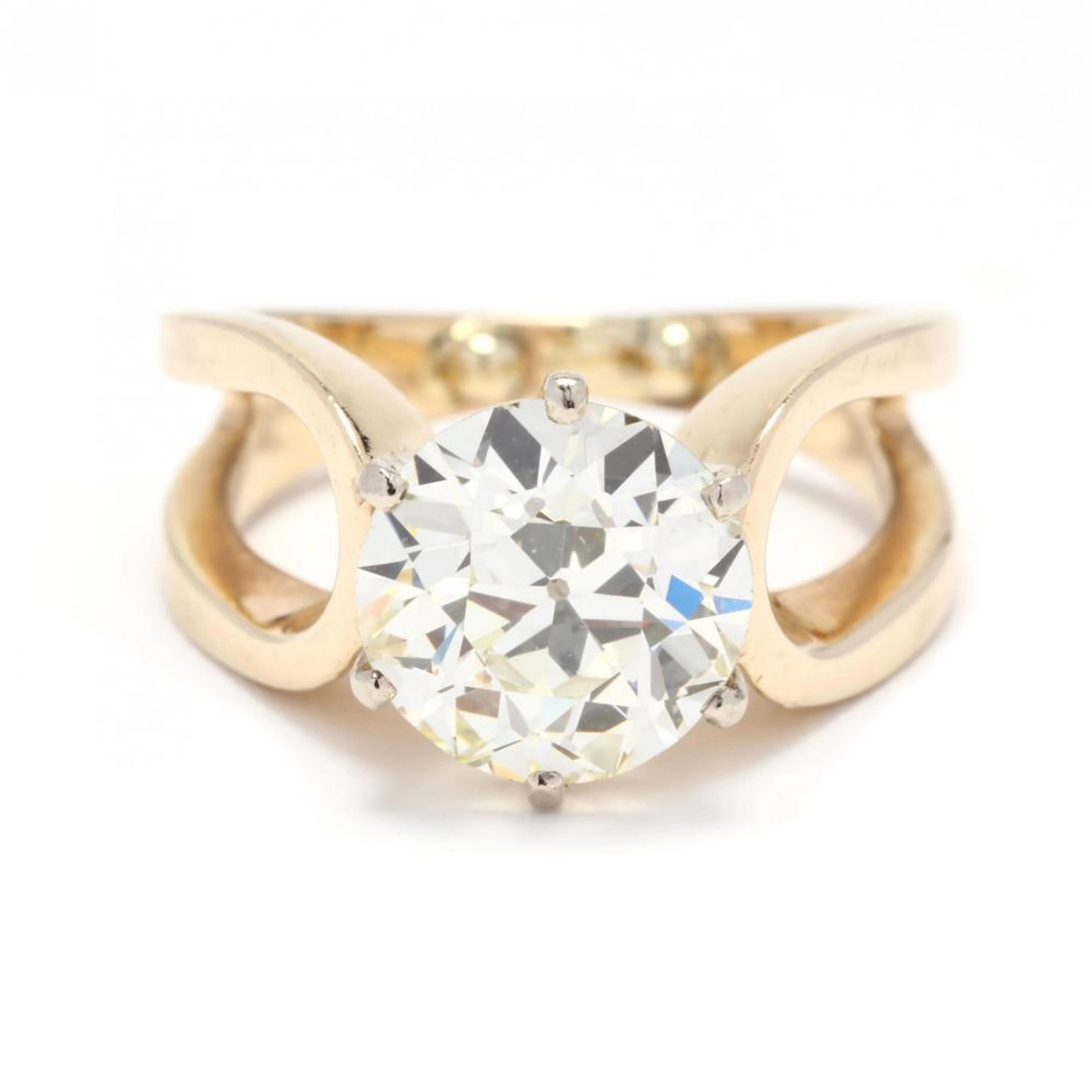 Gold and Old European Cut Diamond Ring