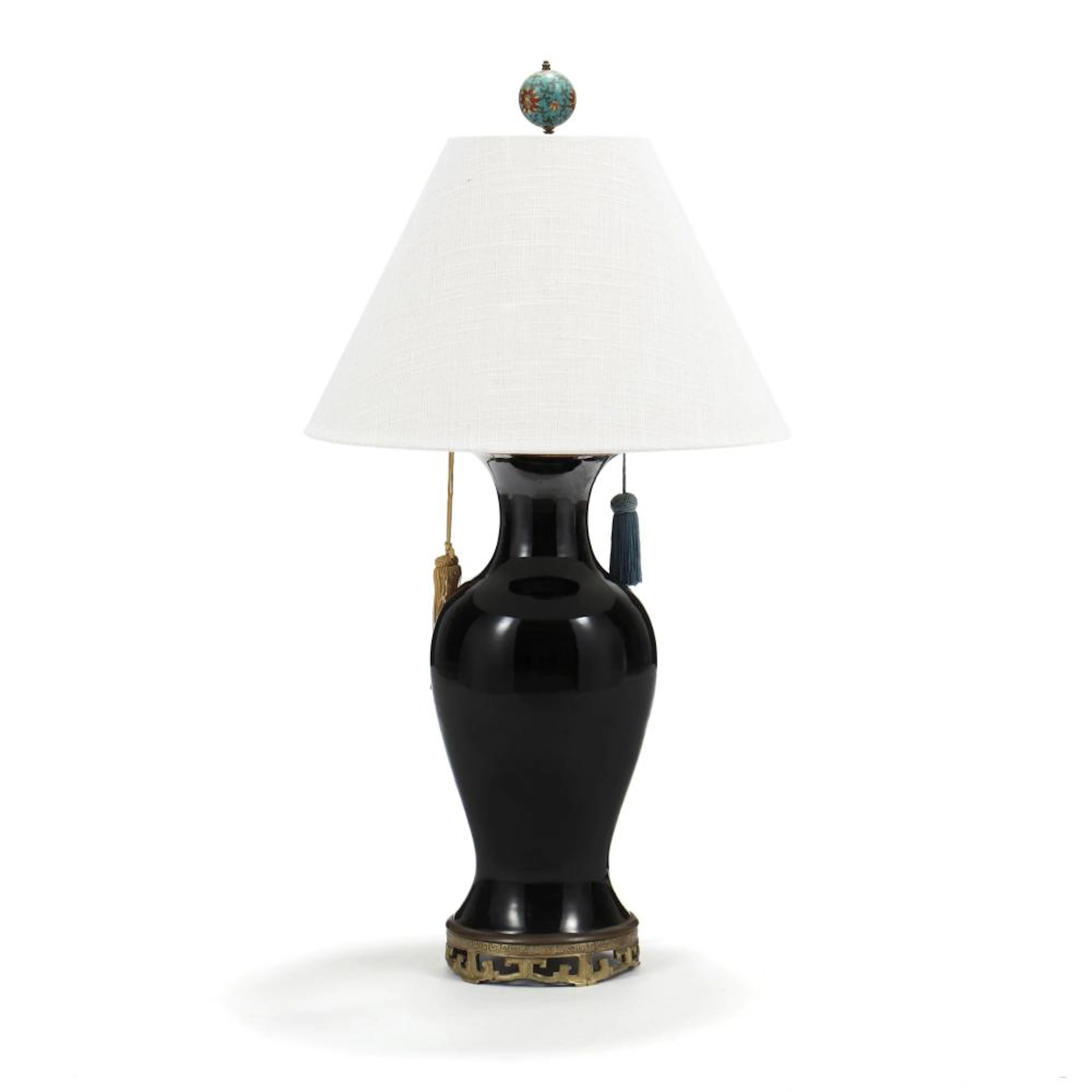 A Chinese Mirror Black Glazed Porcelain Vase Lamp