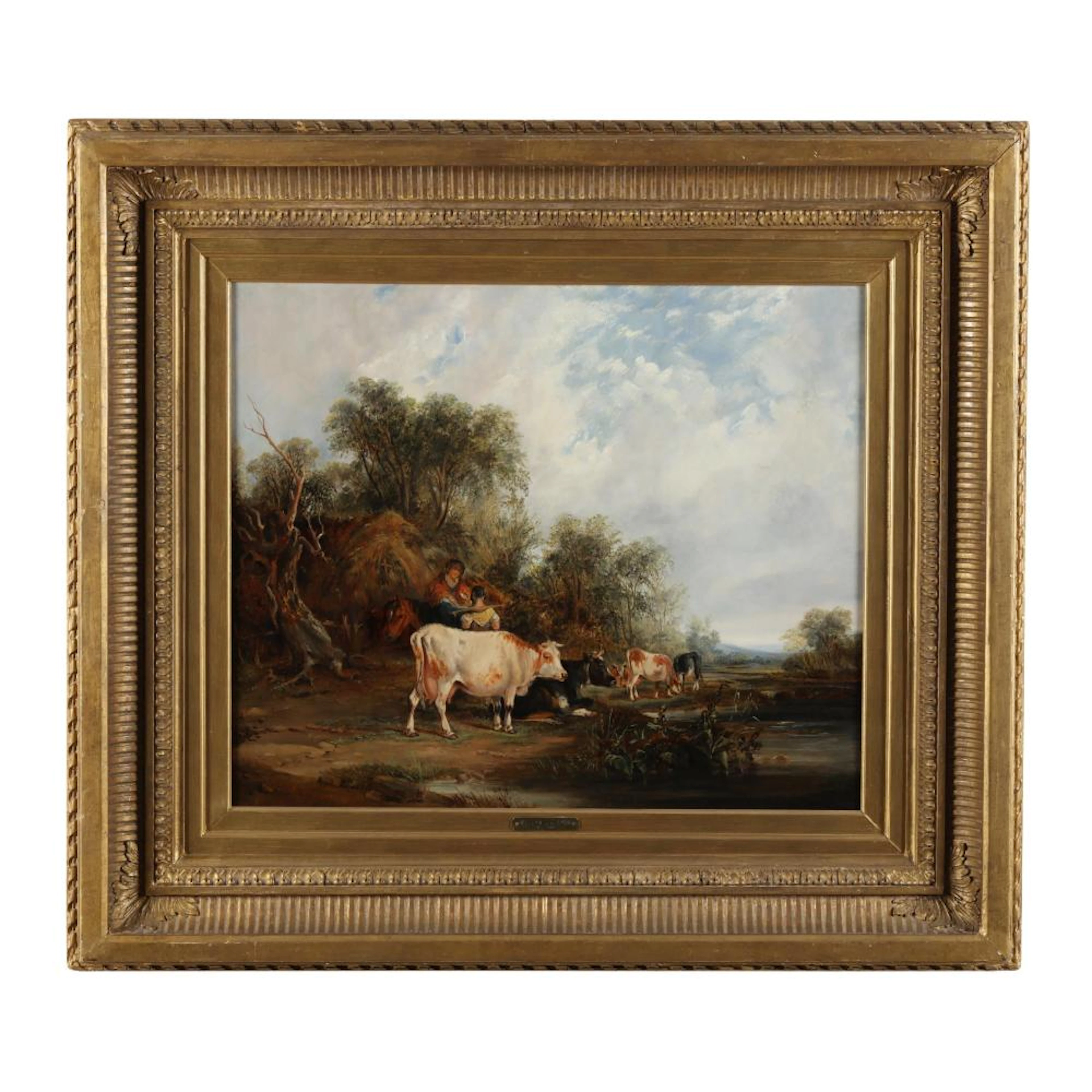 William J. Shayer (British, 1811-1892), Country Scene with Cattle