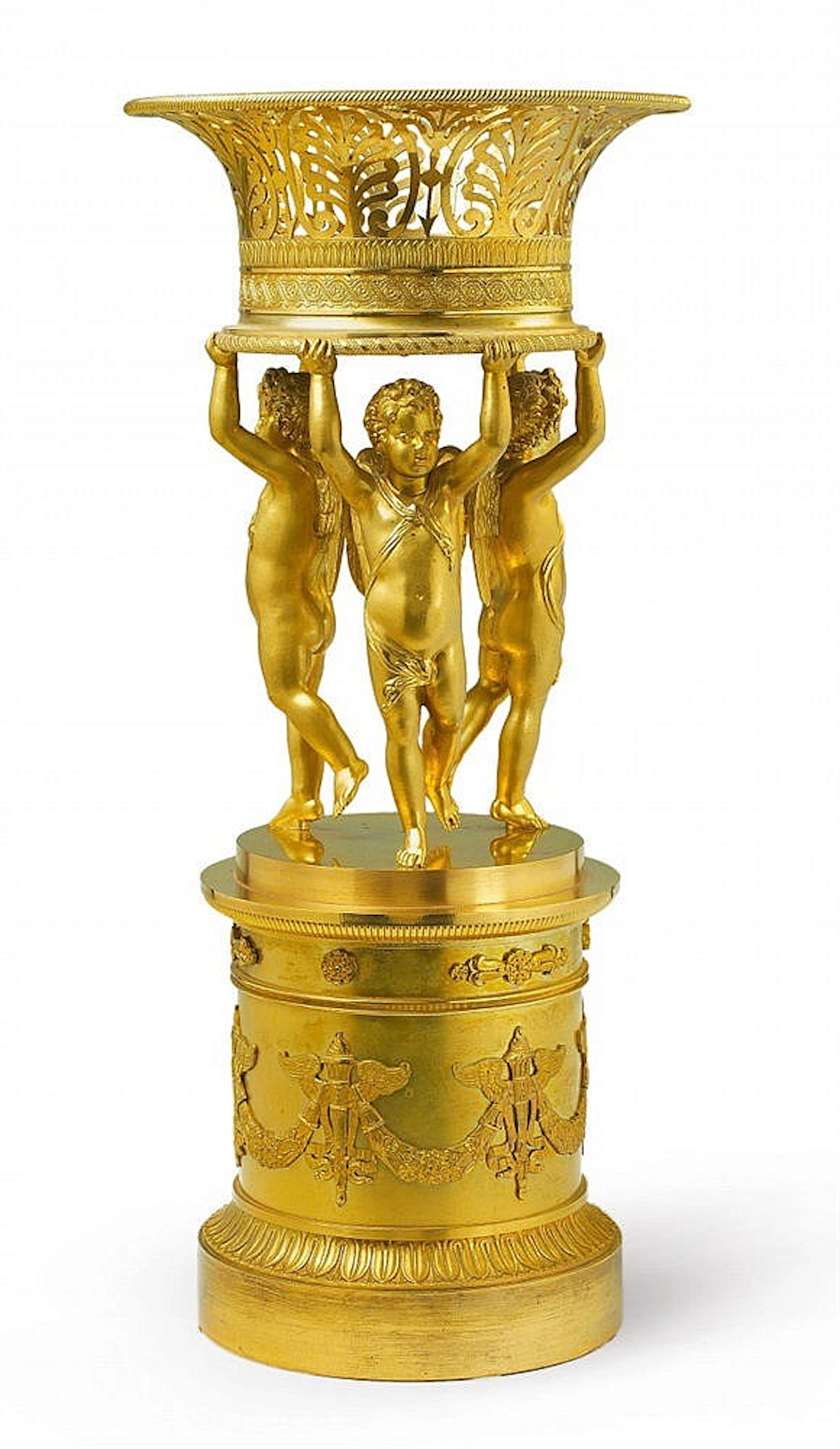 A Parisian empire gilt-bronze table centrepiece