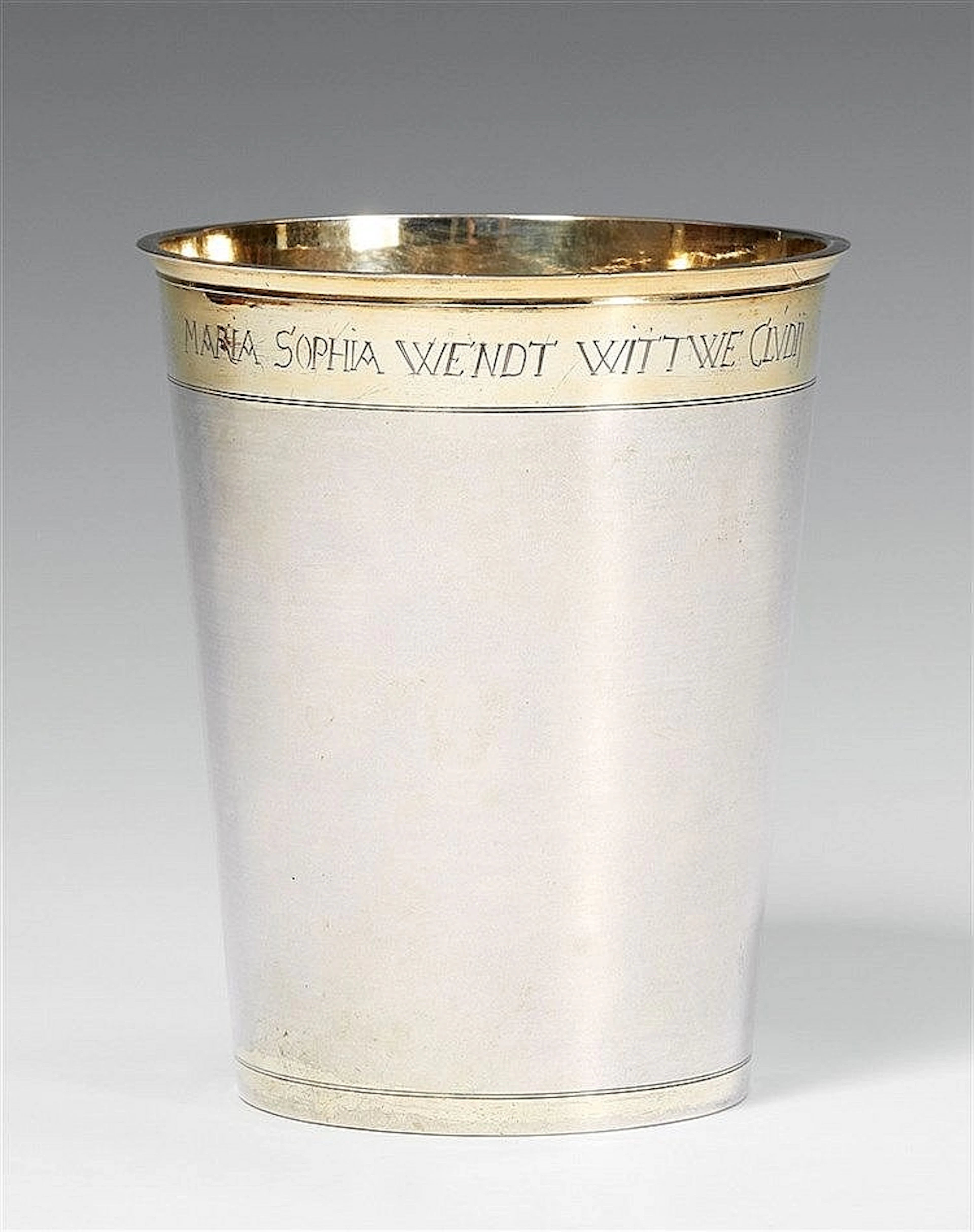 A Halle parcel gilt silver beaker. Marks of August Hosse, ca. 1700.