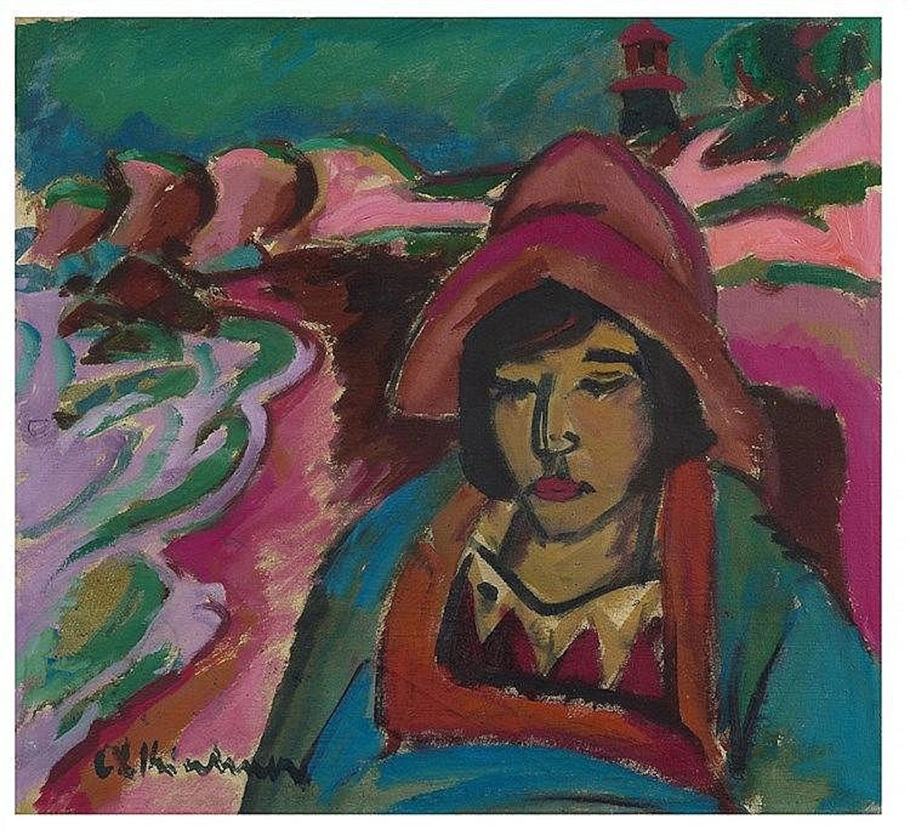 Ernst Ludwig Kirchner, Mädchen in Südwester, 1912