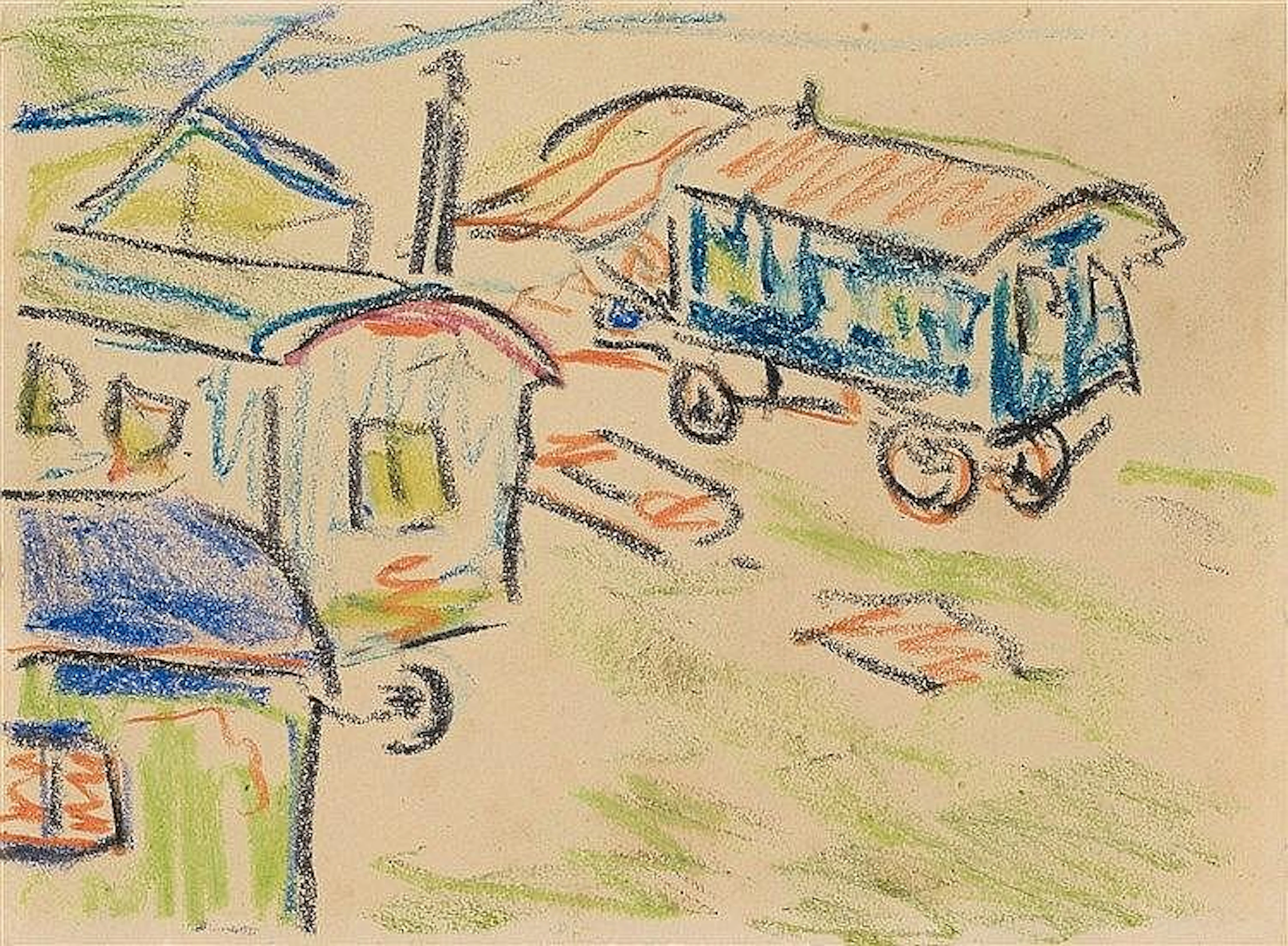Ernst Ludwig Kirchner, Zigeunerwagen, Circa 1914/1915