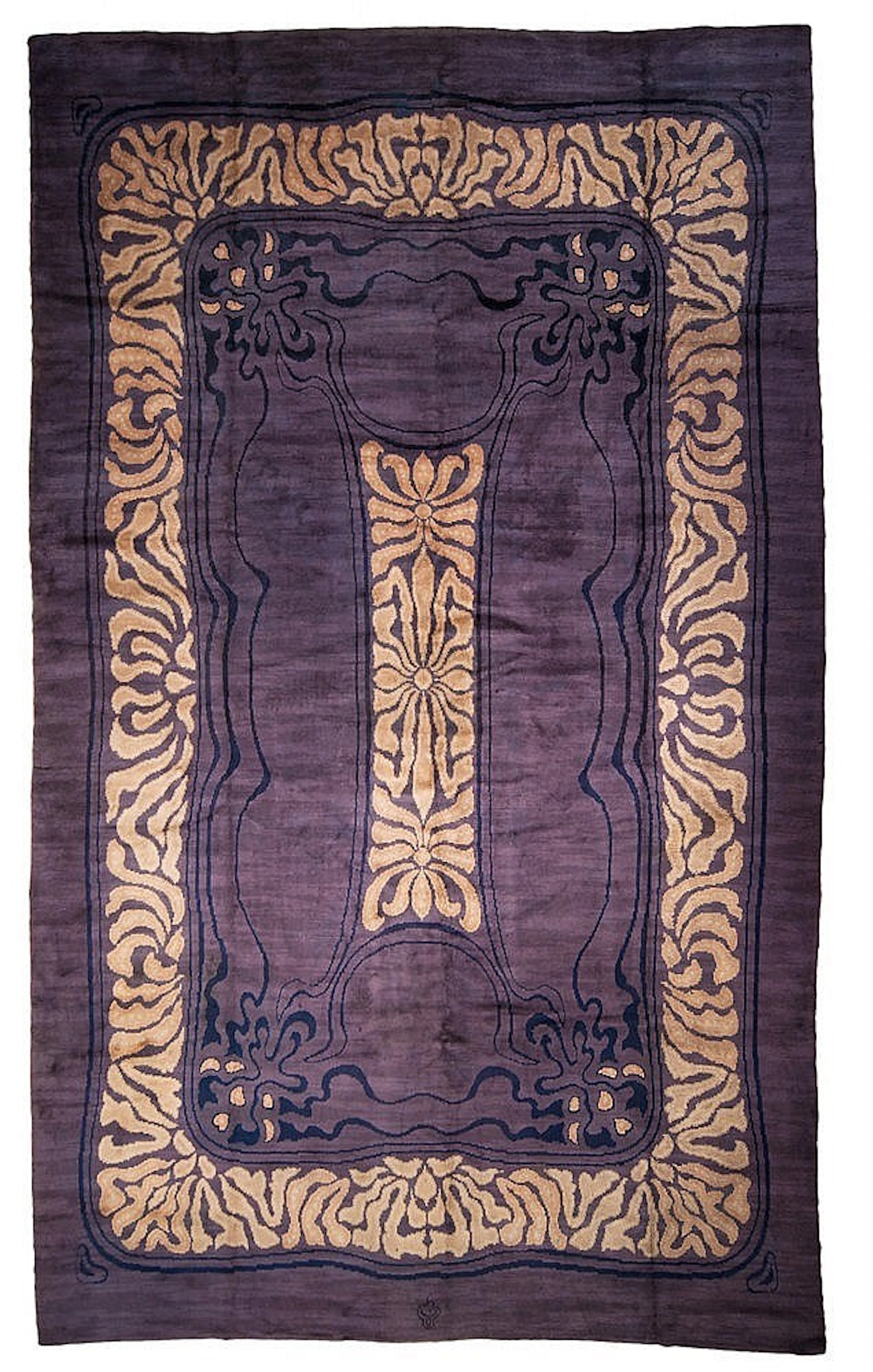 A large, woolen Jugendstil carpet designed by Otto Eckmann