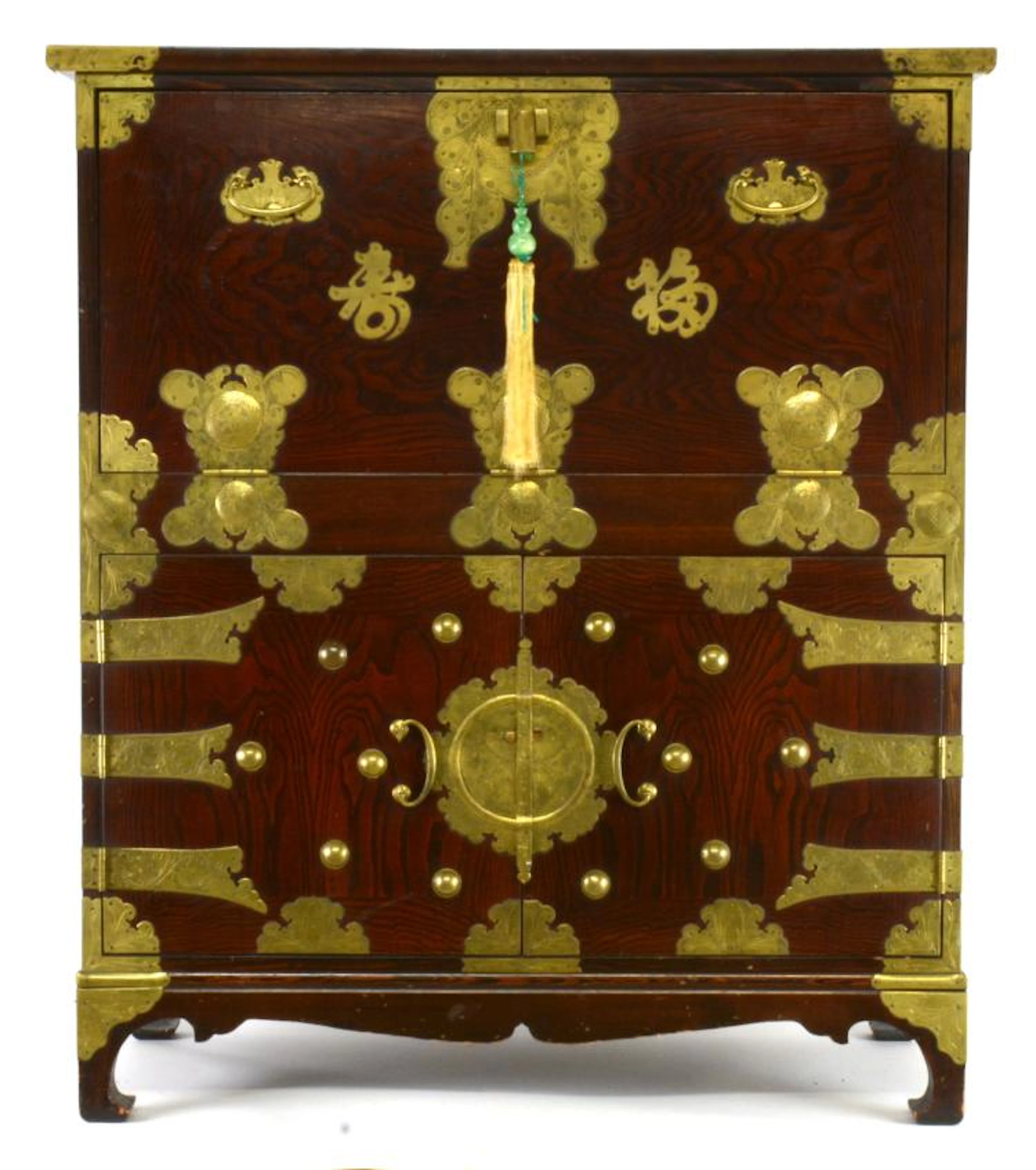 Antique Chinese Black Lacquer Chinoiserie Cabinet