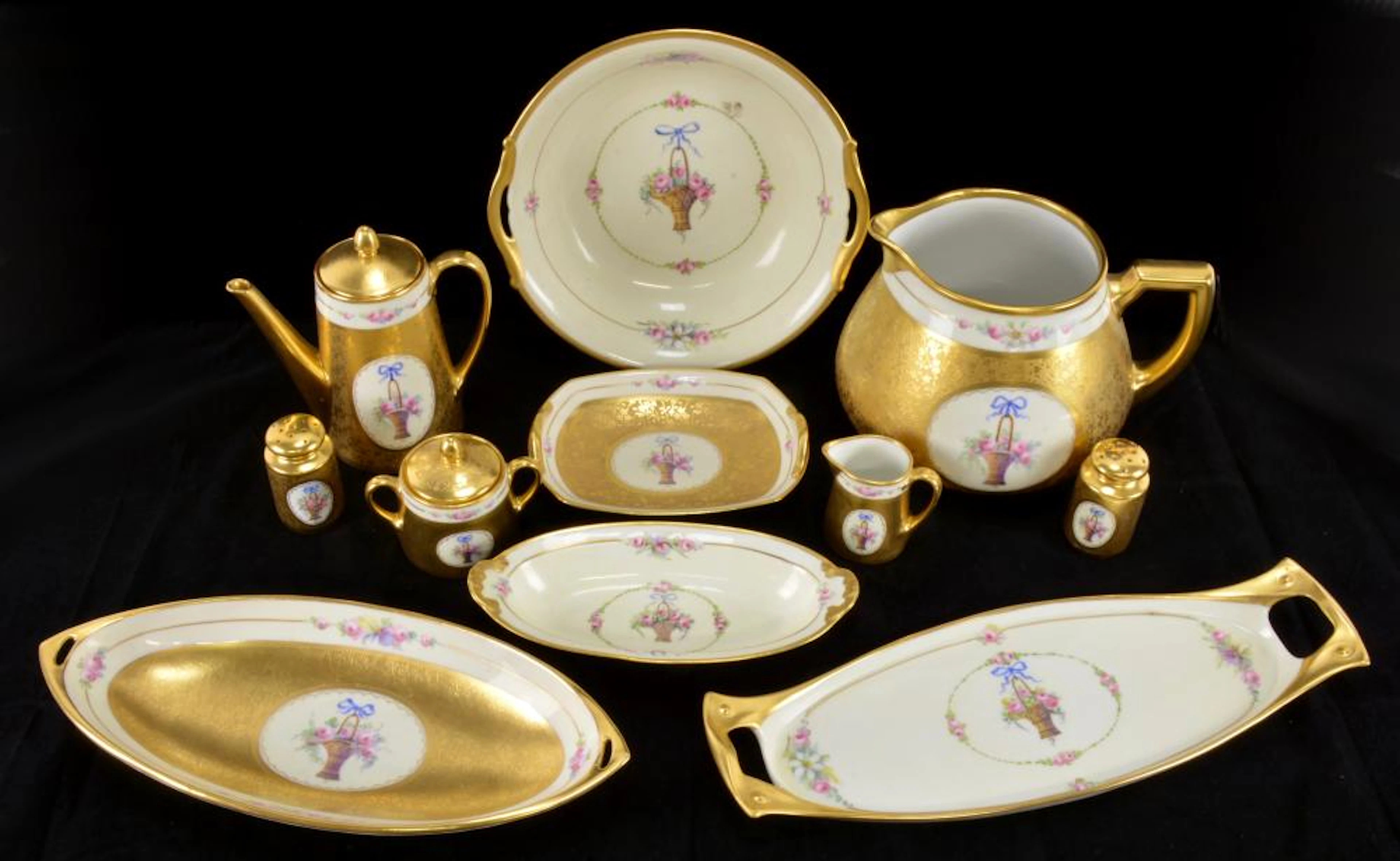 Pickard Hand Painted Porcelain Alaska Jug & Cake Plate Collection
