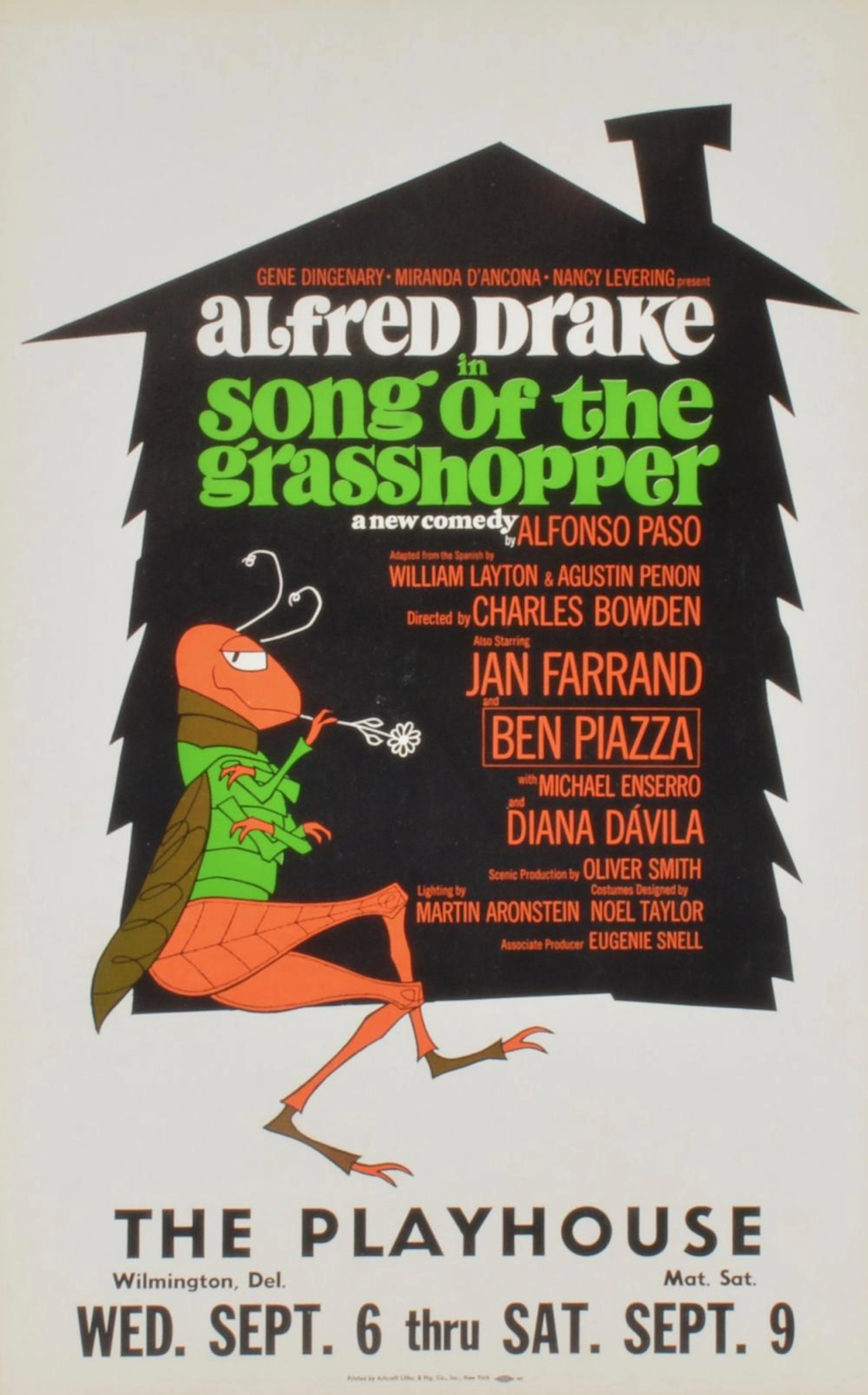 Vintage Alfred Drake In Song Of The Grasshopper Poster