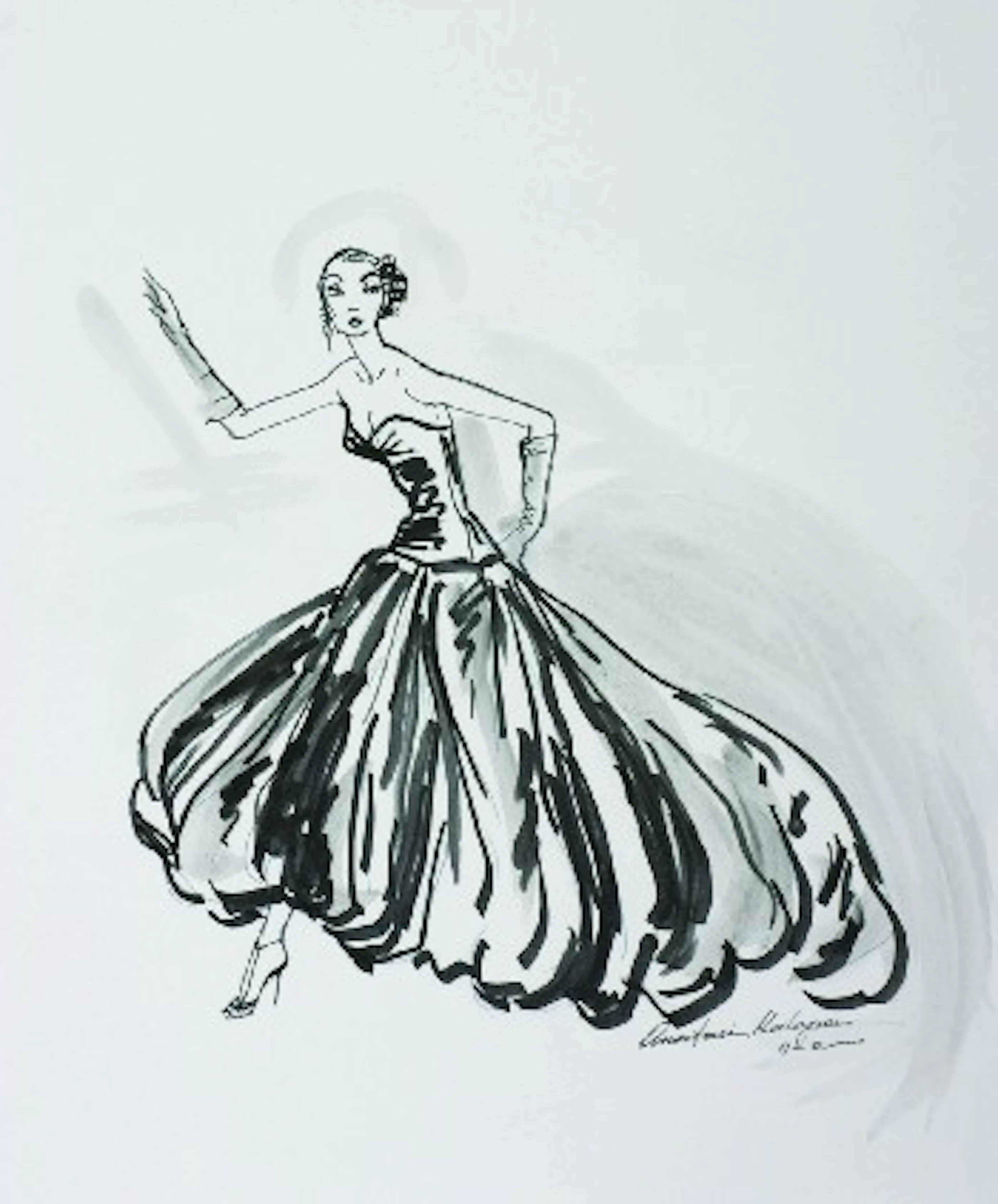 Three Original Fashion Illustrations by Anastasia Warren