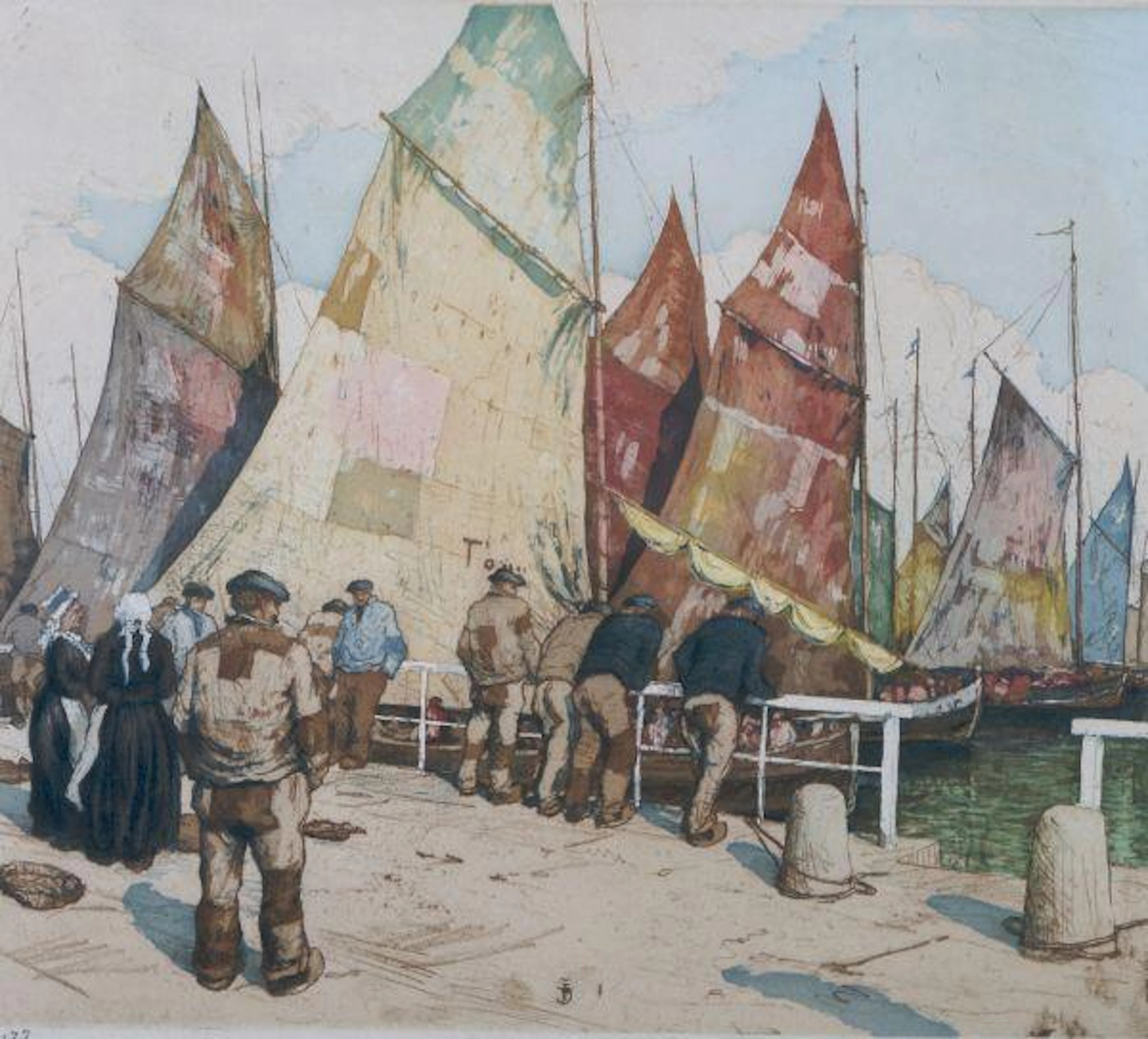 Men Watching Boats