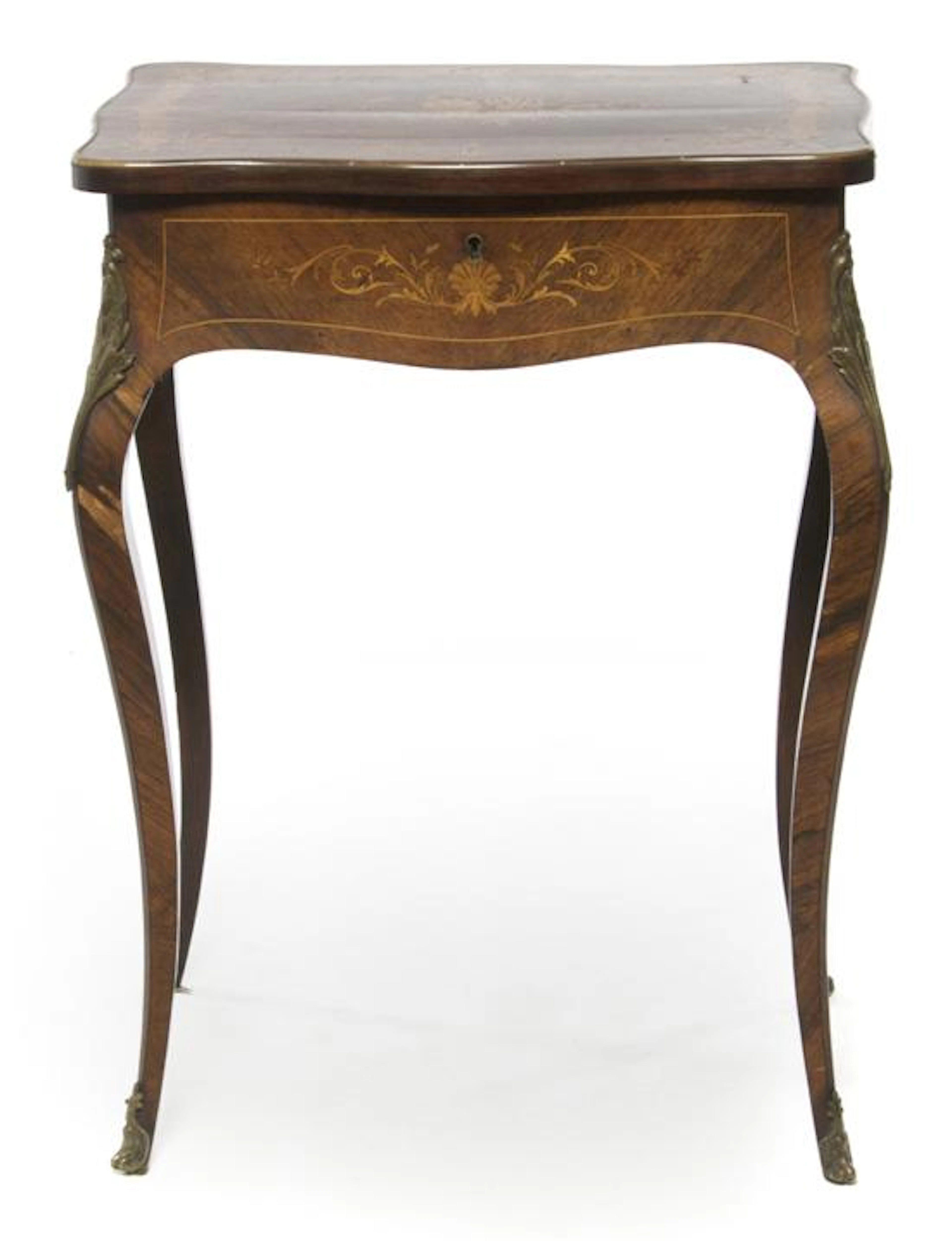 A Louis XVI Style Marquetry and Gilt Metal Mounted Dressing Table