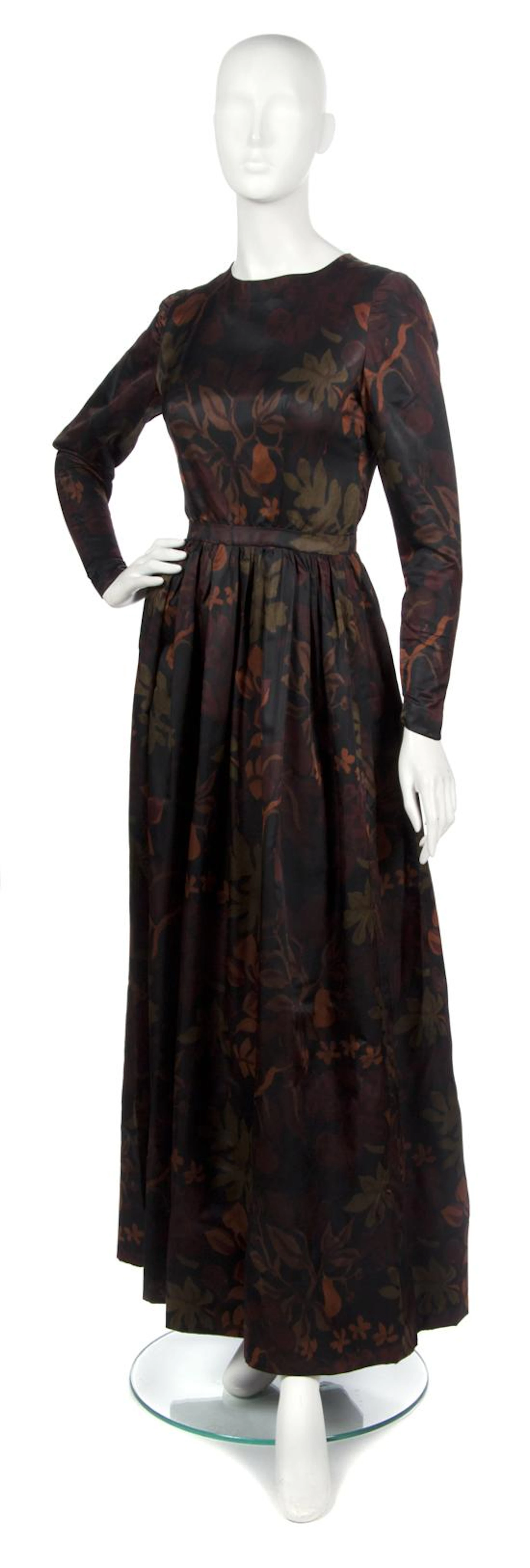 A Mainbocher Autumnal Silk Evening Gown, 1950s,