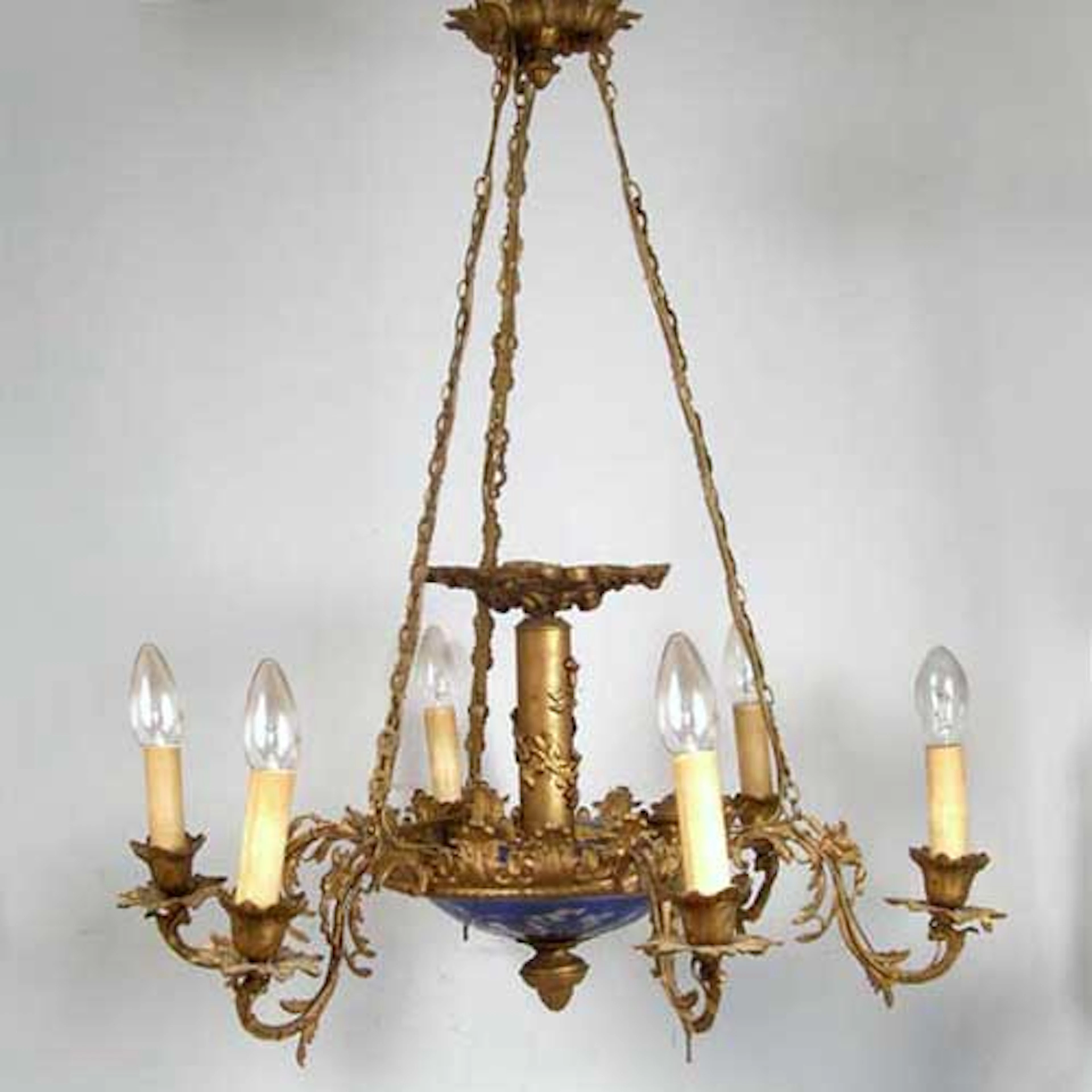 A Scandinavian Brass Chandelier