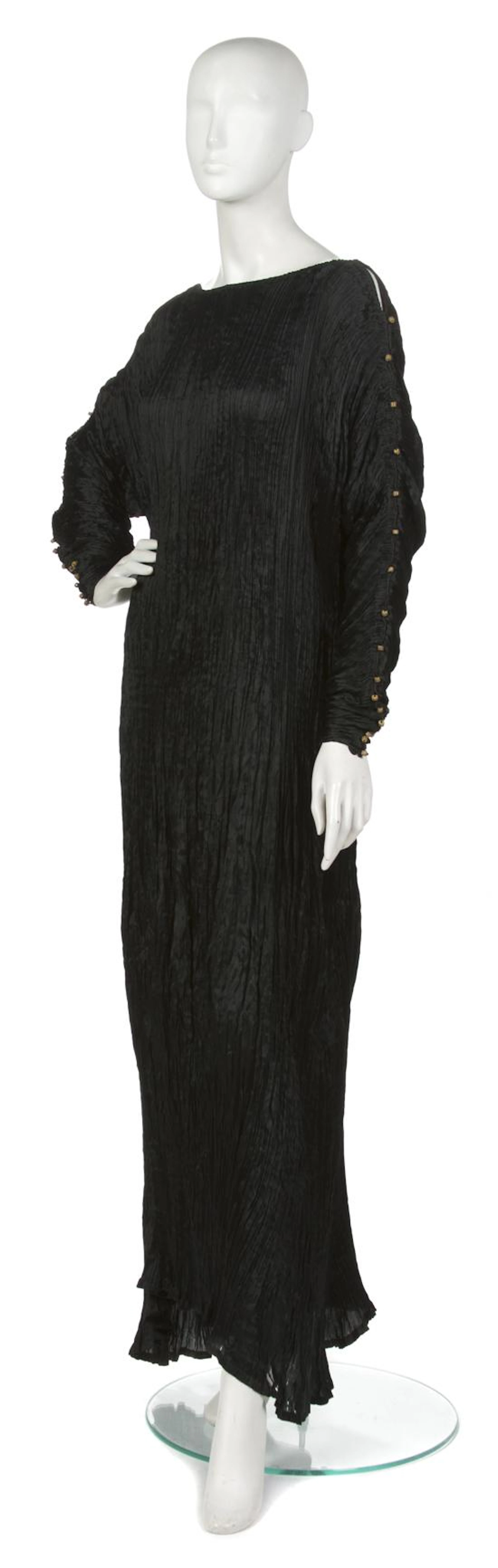 A Mariano Fortuny Black Silk Delphos Gown, early 20th century,