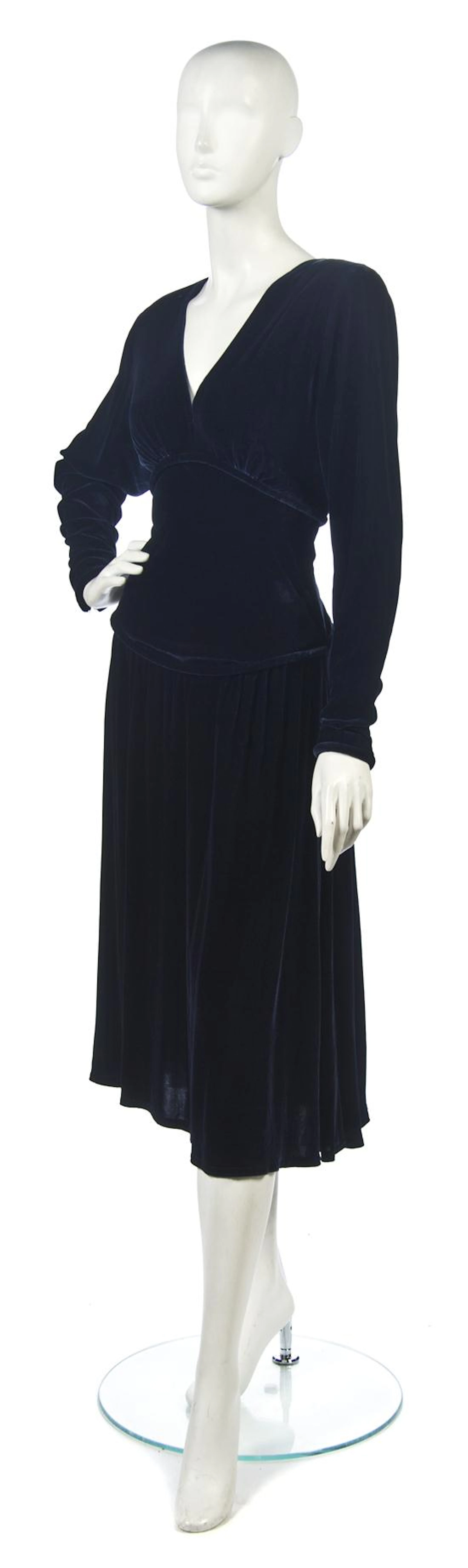 A Jeanne Paquin Blue Velvet Dress