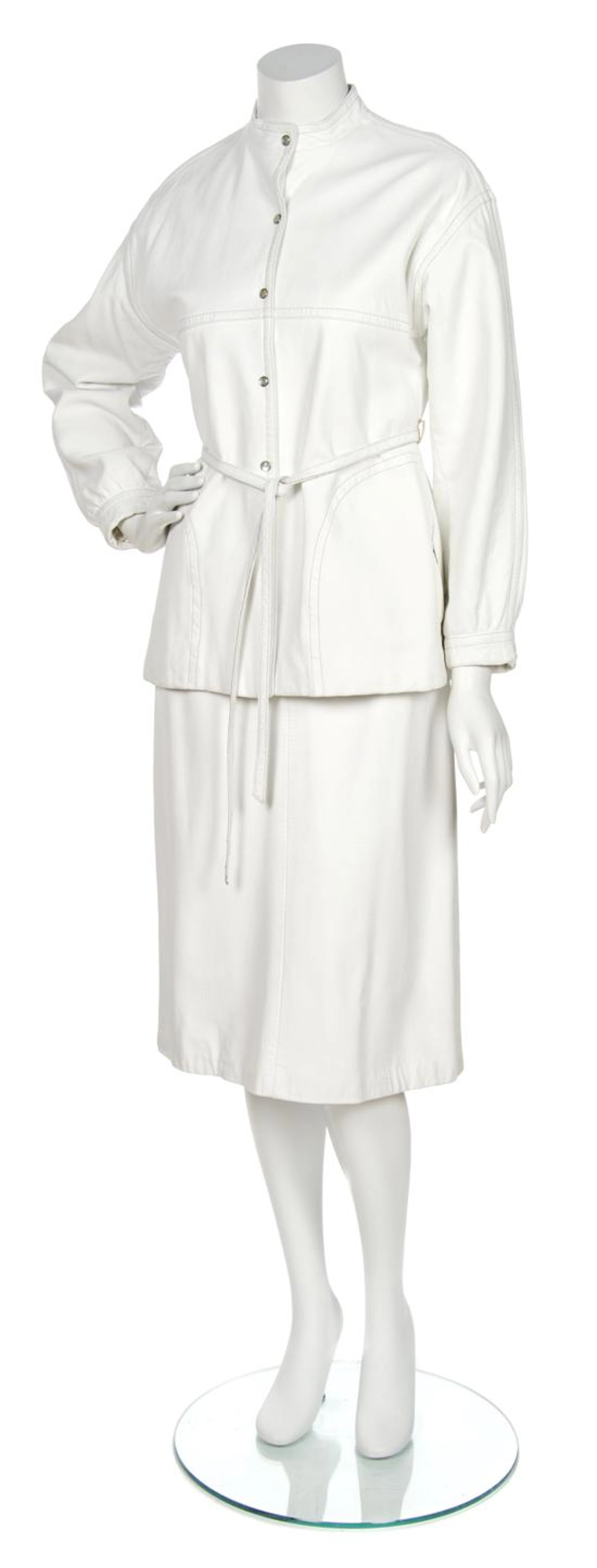 A Bonnie Cashin White Leather Skirt Ensemble,