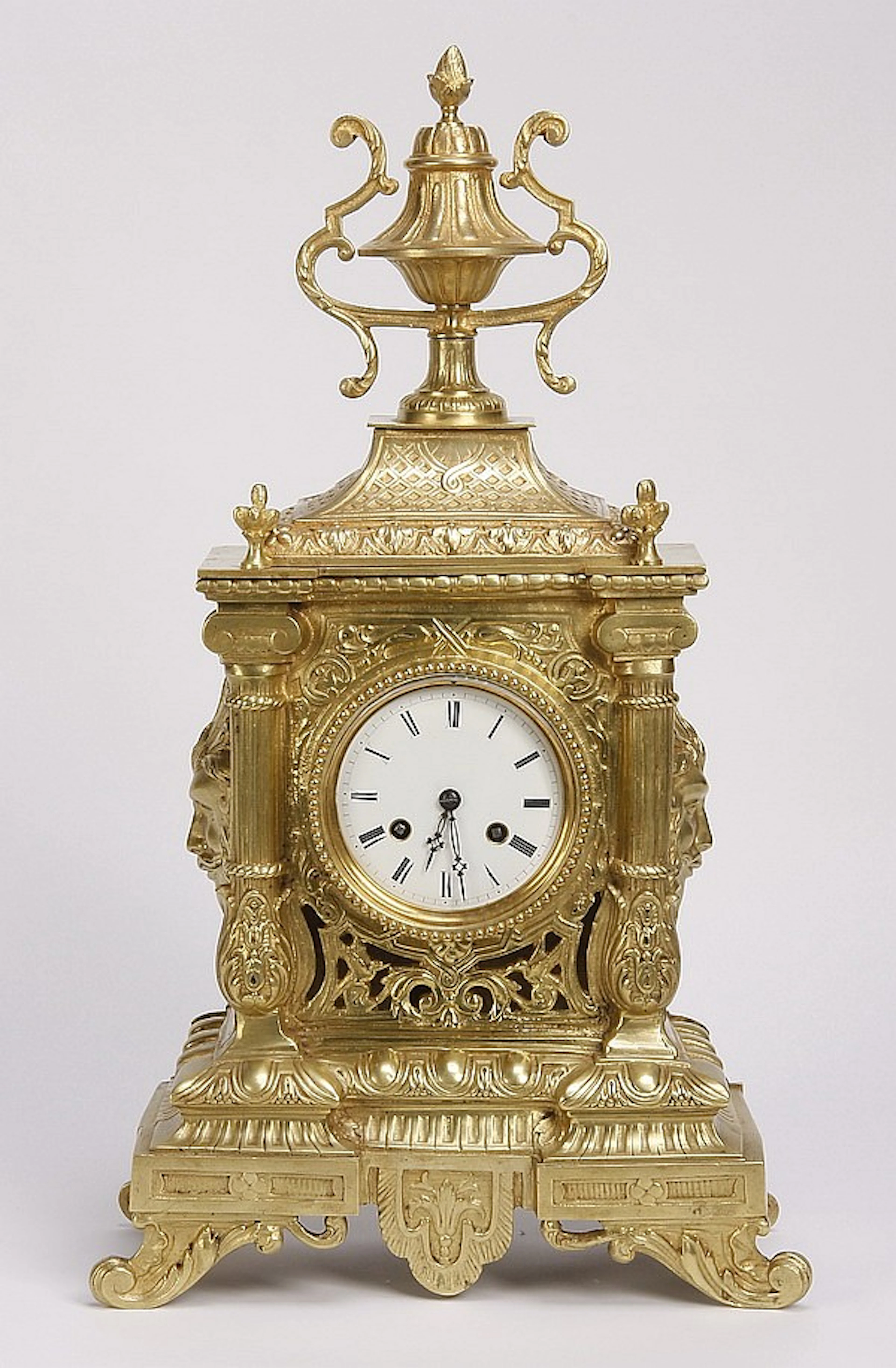 19th c. French gilt bronze clock