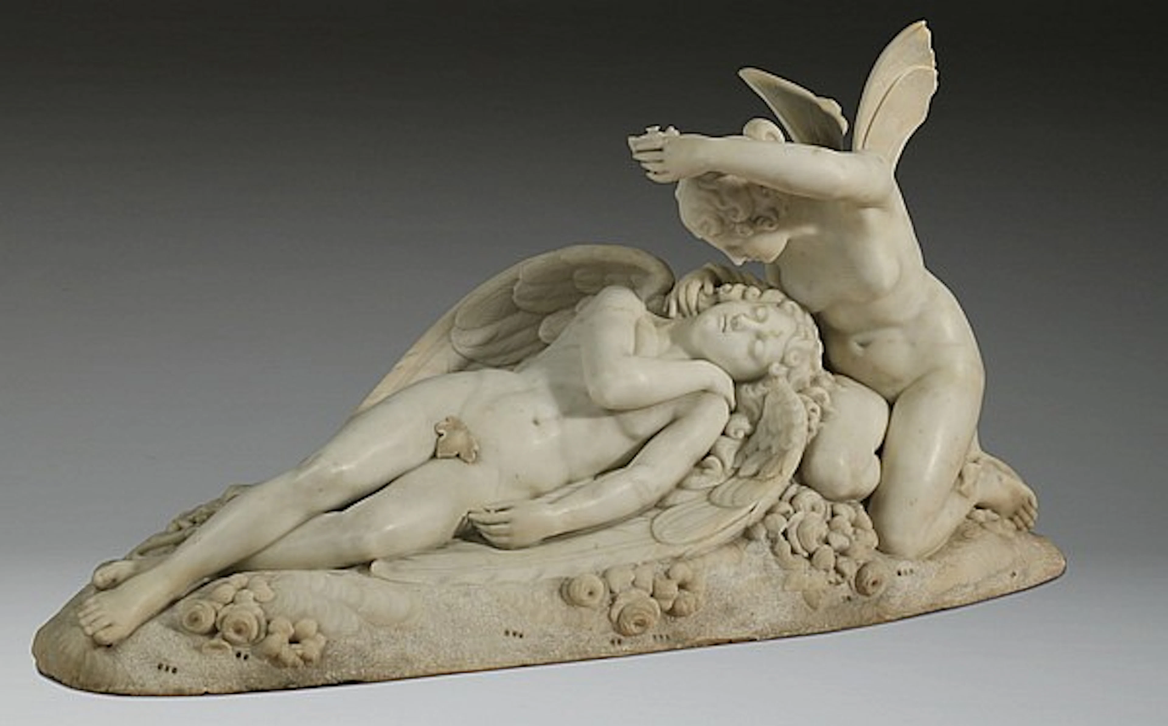 19th c. Continental marble sculpture, 42"w