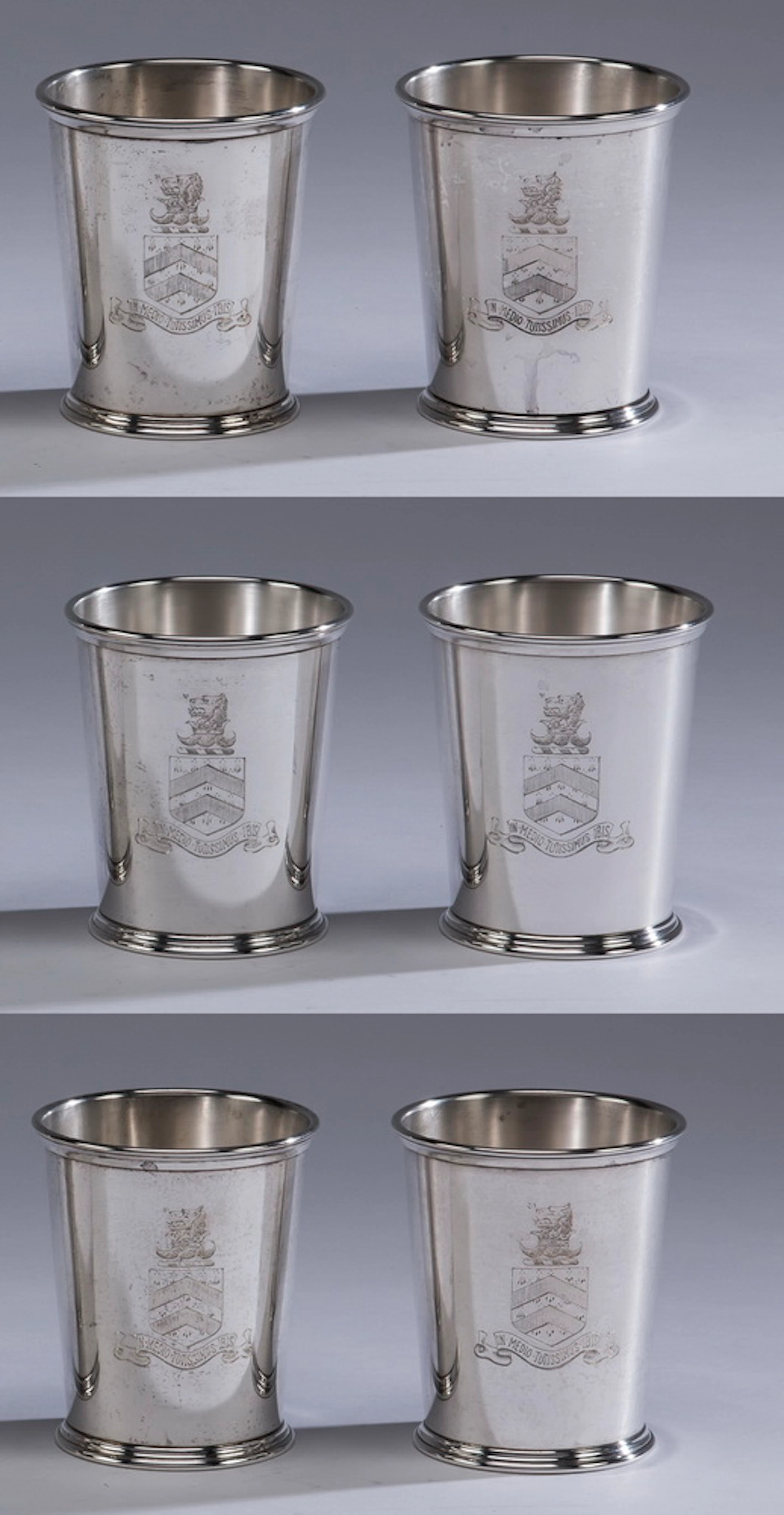 (6) S. Kirk & Son sterling silver julep cups, 4"h