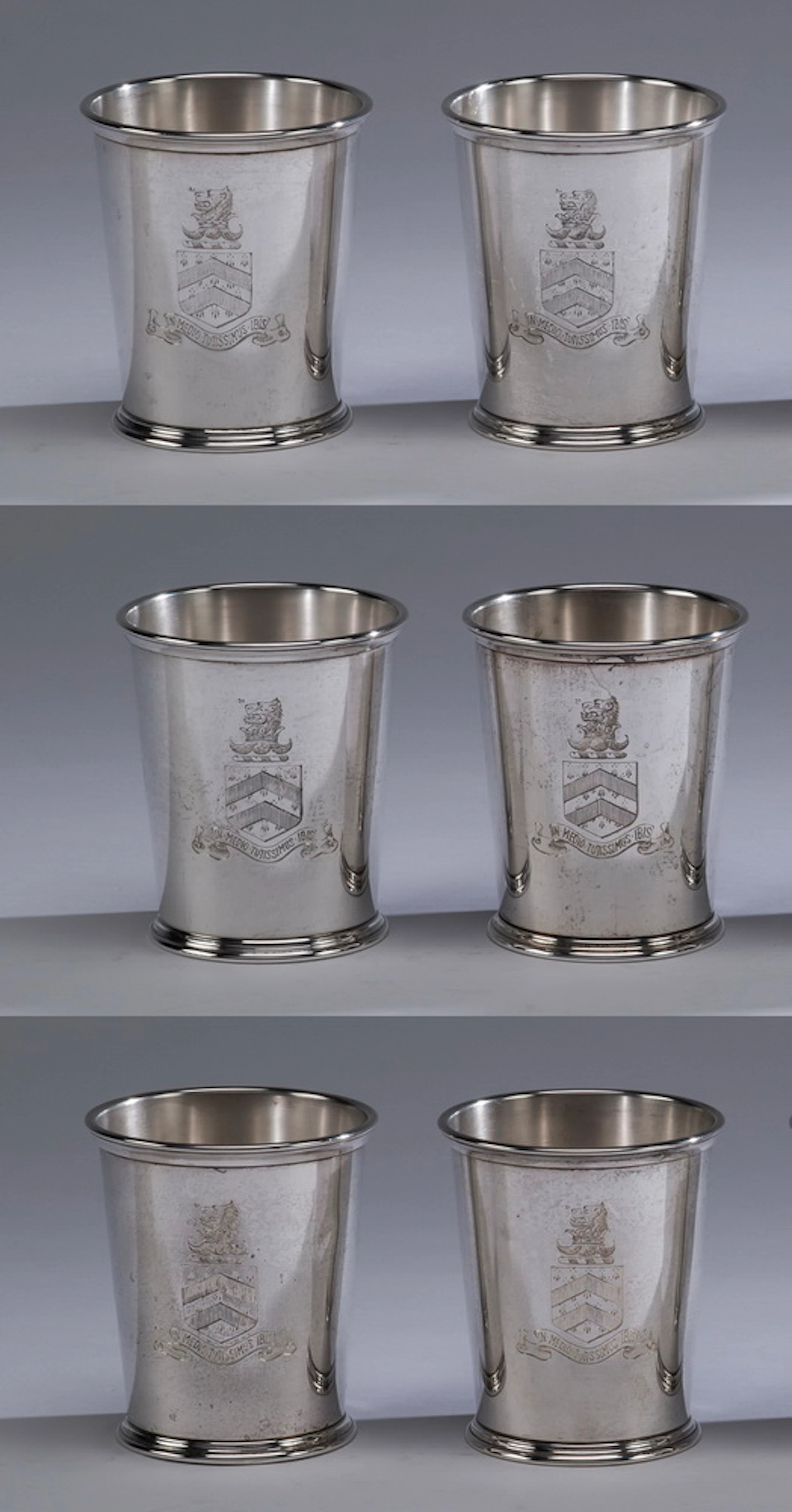 (6) S. Kirk & Son sterling silver julep cups, 4"h