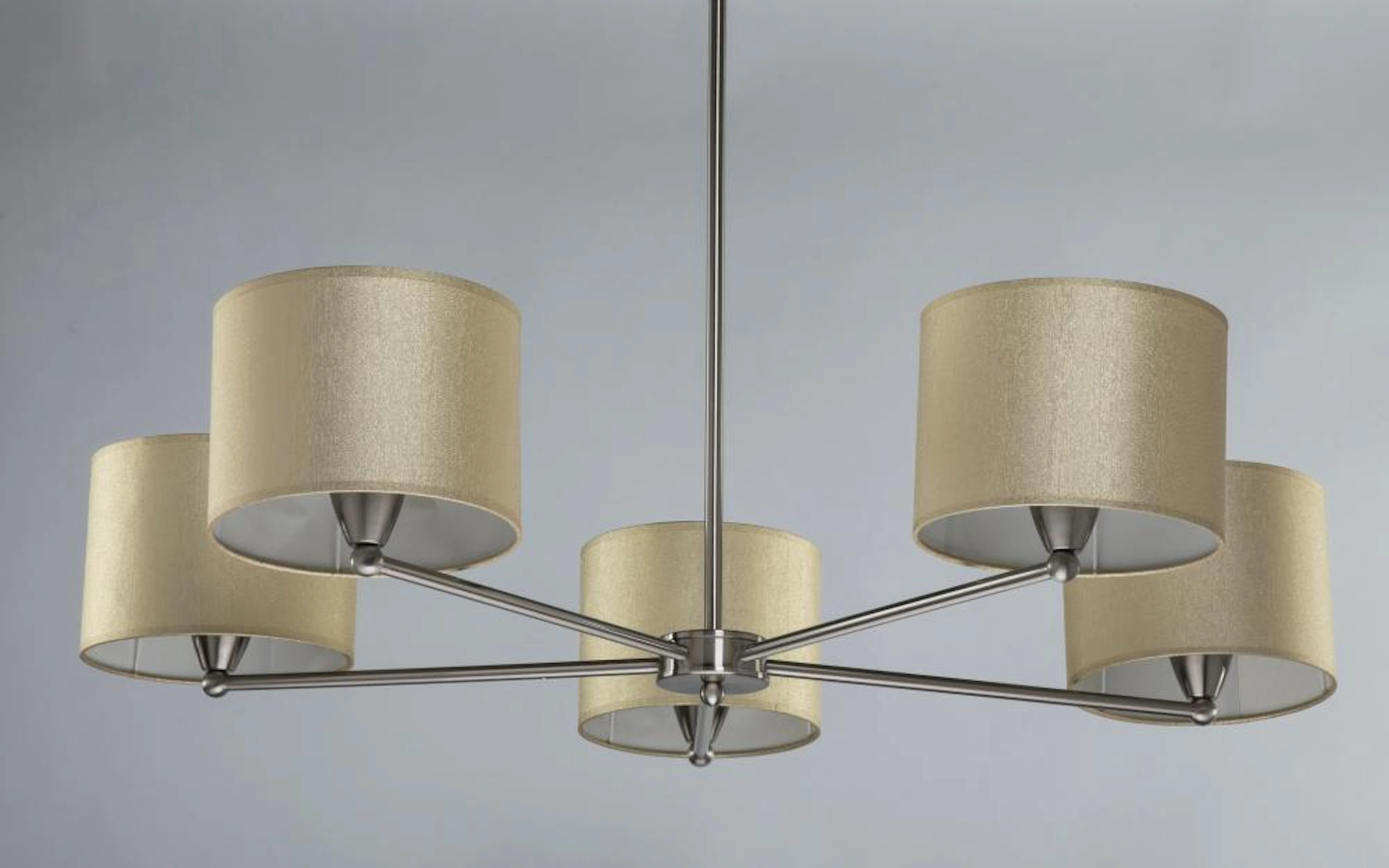 Starburst chandelier w/ gilt shimmer shades, 44"h