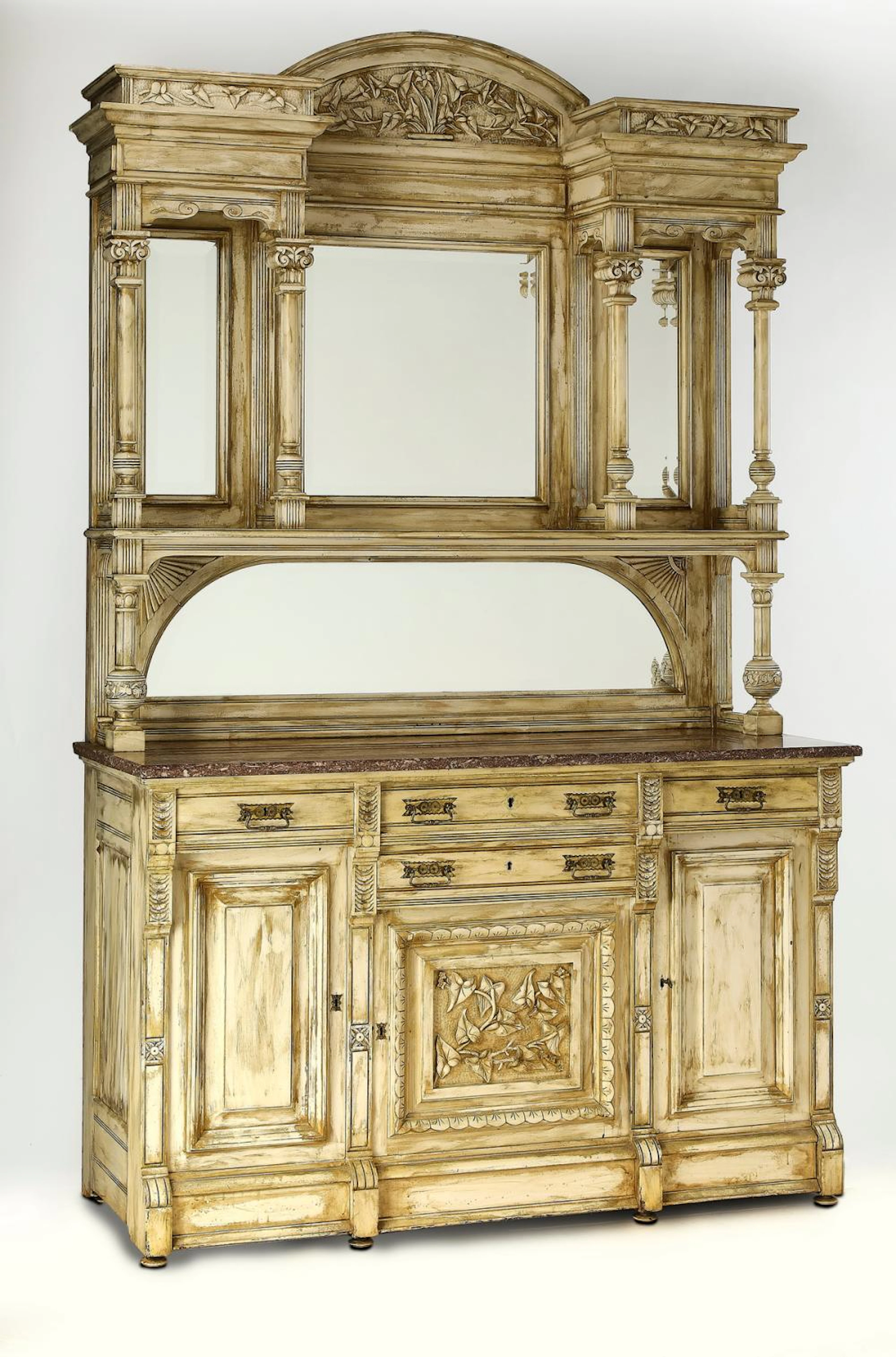 Early 20th c. French marble top buffet