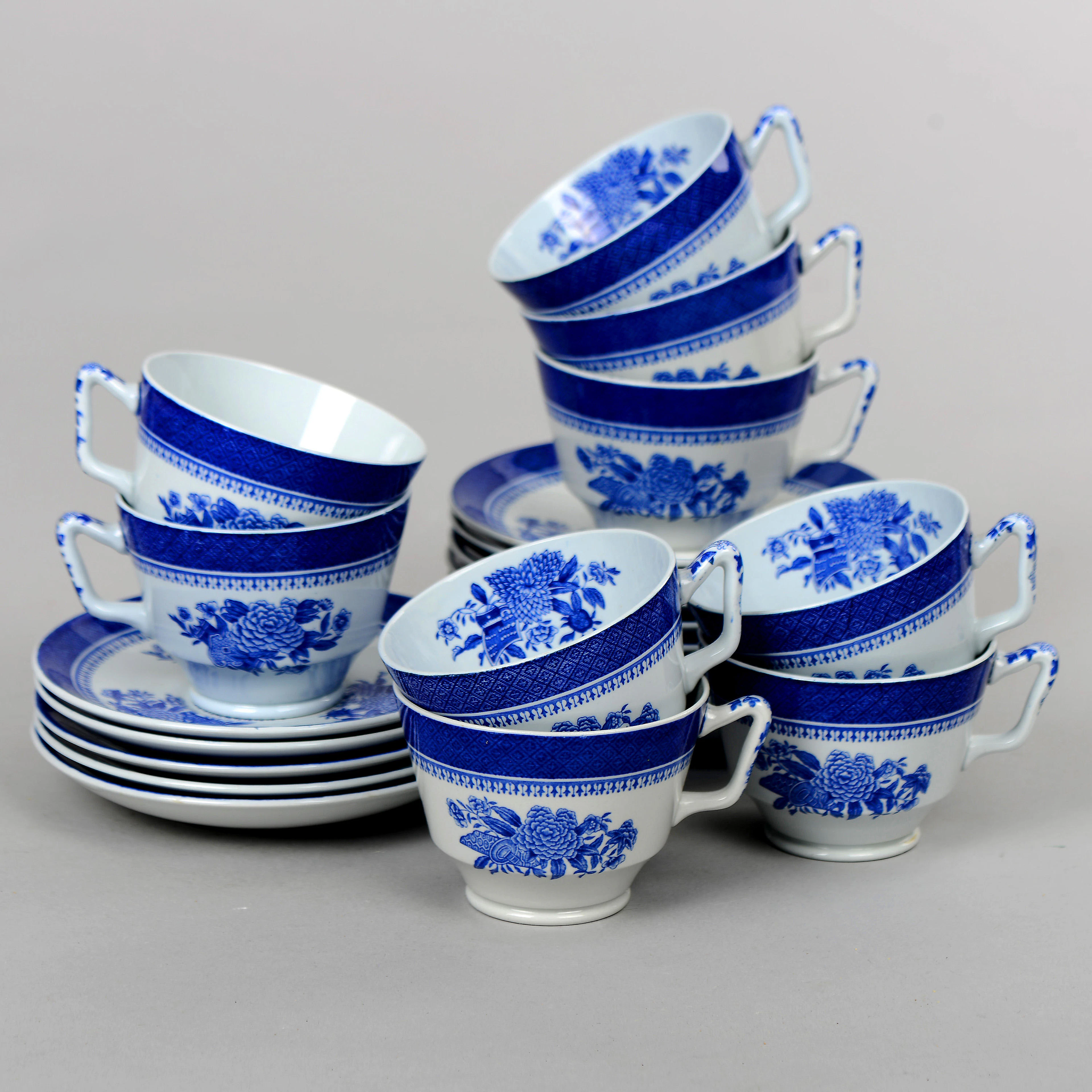 KOPPAR & FAT, 9 set, porslin, "Spodes Fitzhugh", Spode Copeland, England