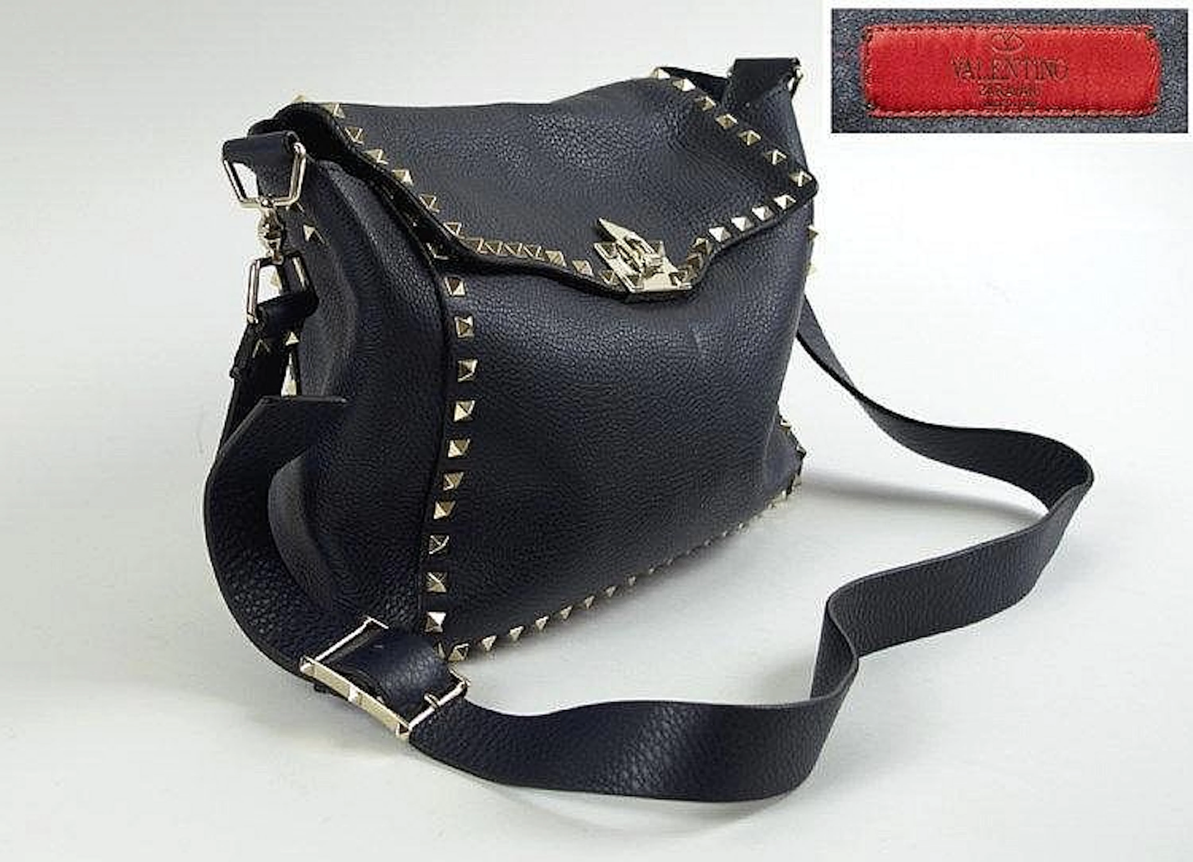 VALENTINO ROCKSTUD SATCHEL, rare item, soft teal blue leather with suede li