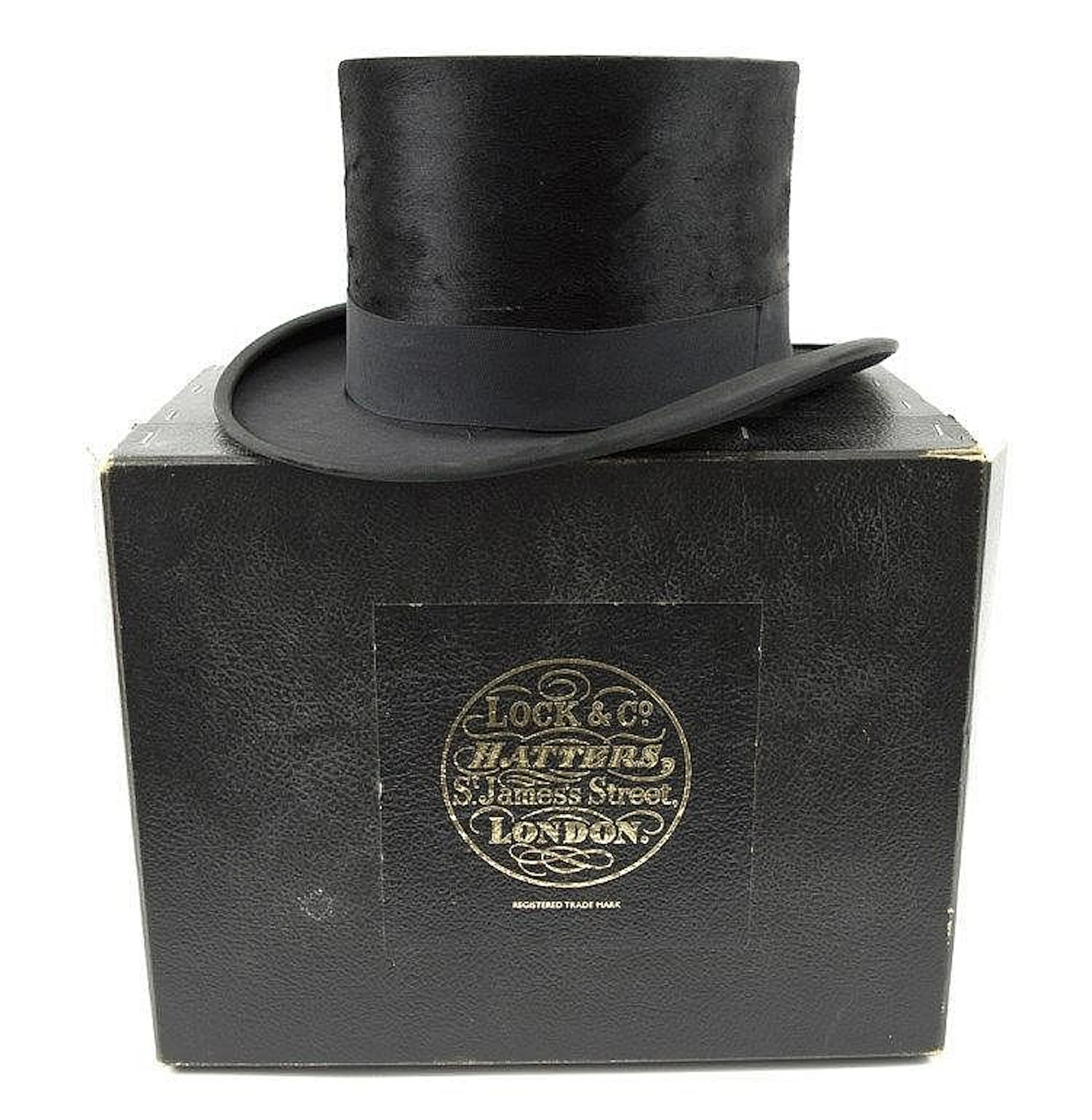 TOP HAT, circa 1973 from Lock & Co., of black silk, with box, size 7.5.
