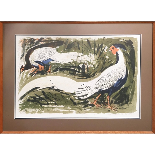 DAVID KOSTER (British, B.1926) 'White Pheasants', Lithograph... | Barnebys