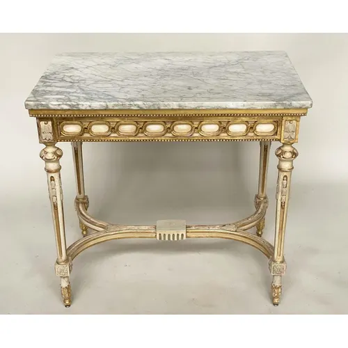 CONSOLE TABLE, French Louis XVI style grey painted parcel gi... | Barnebys
