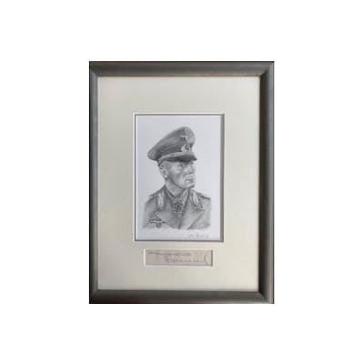 WW2 FM Erwin Rommel signature piece mounted below an ORIGINAL Stephen ...