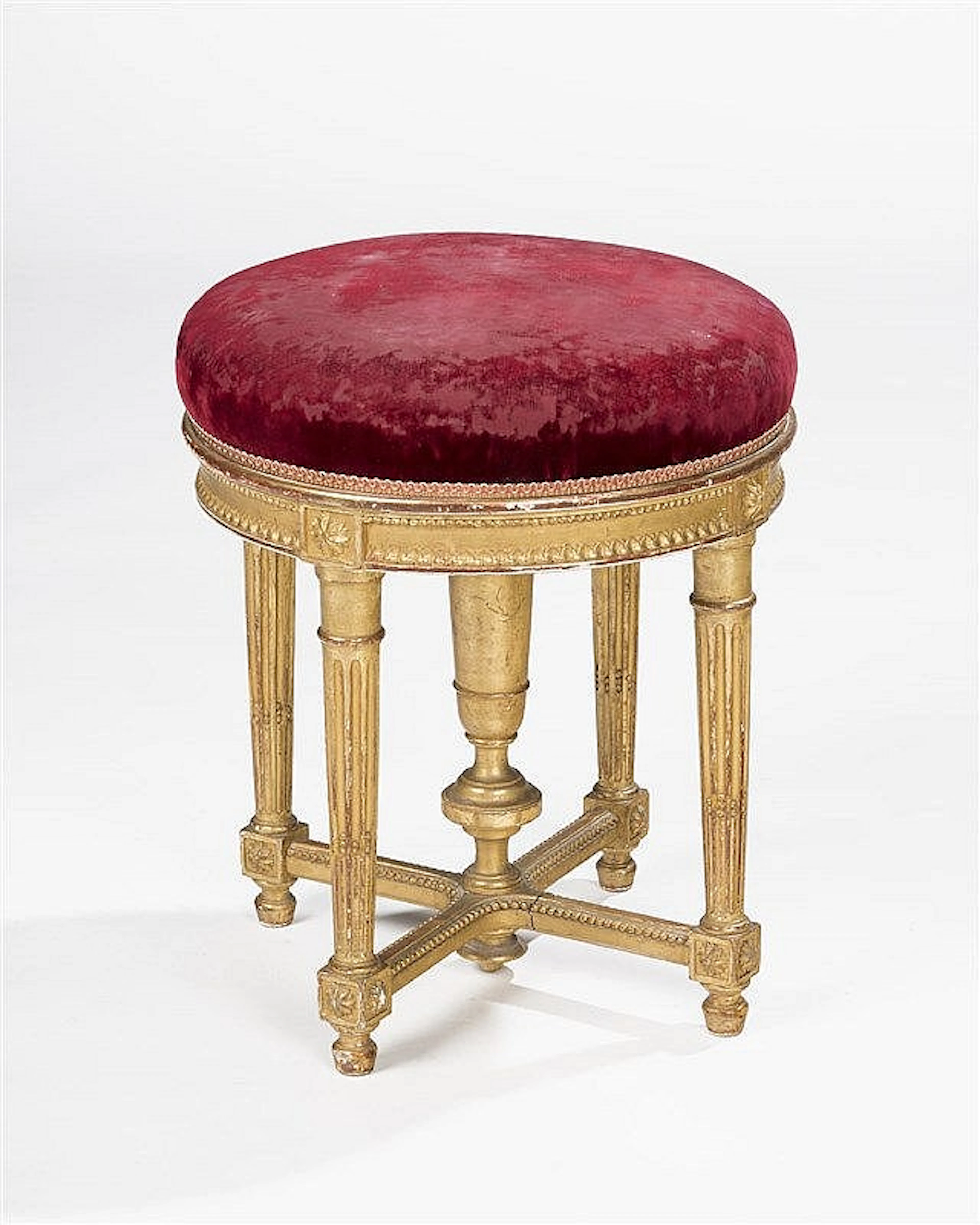 Tabouret de piano de style Louis XVI