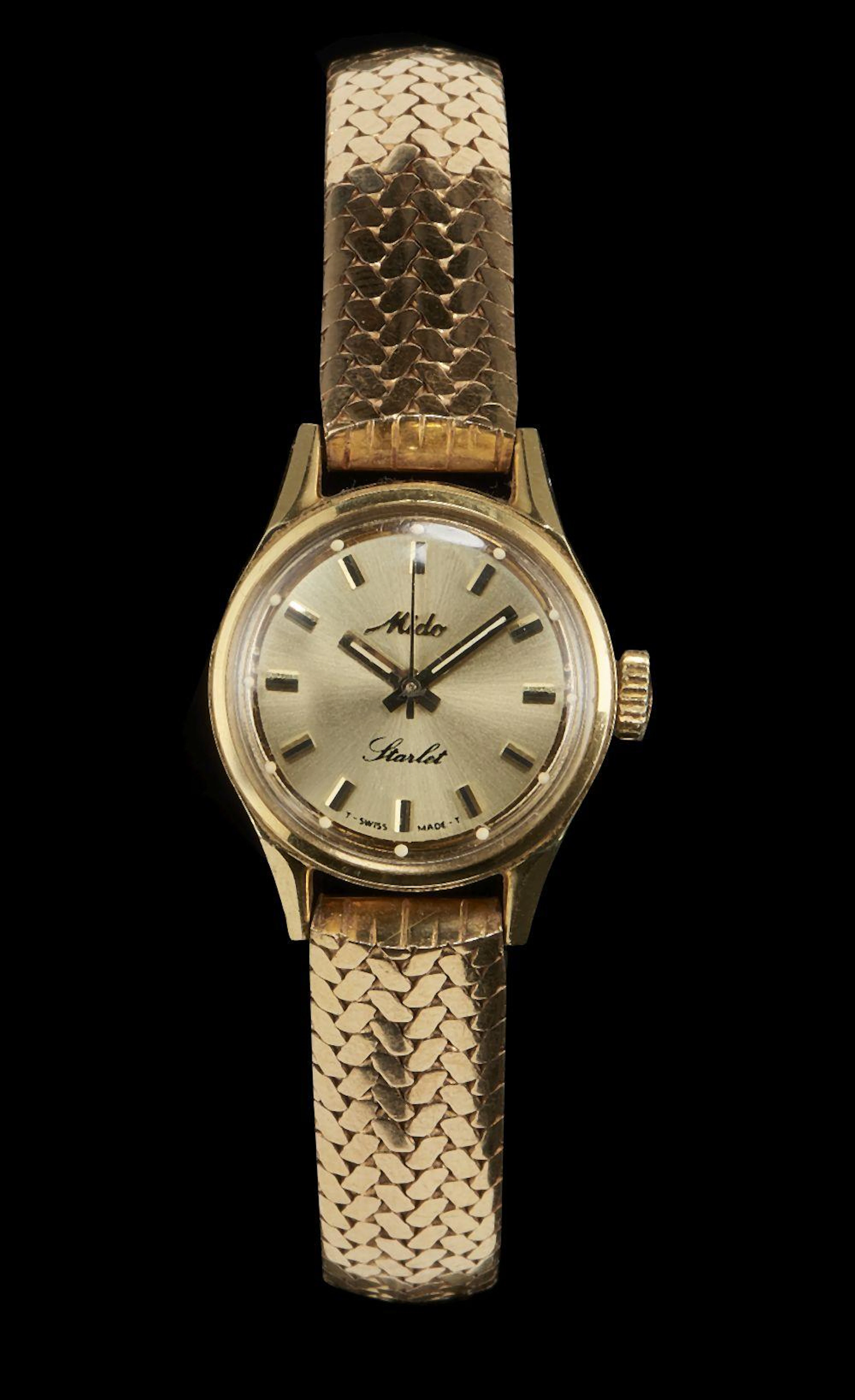 Mido, montre-bracelet ronde mécanique - Cadran doré, aiguilles et index
