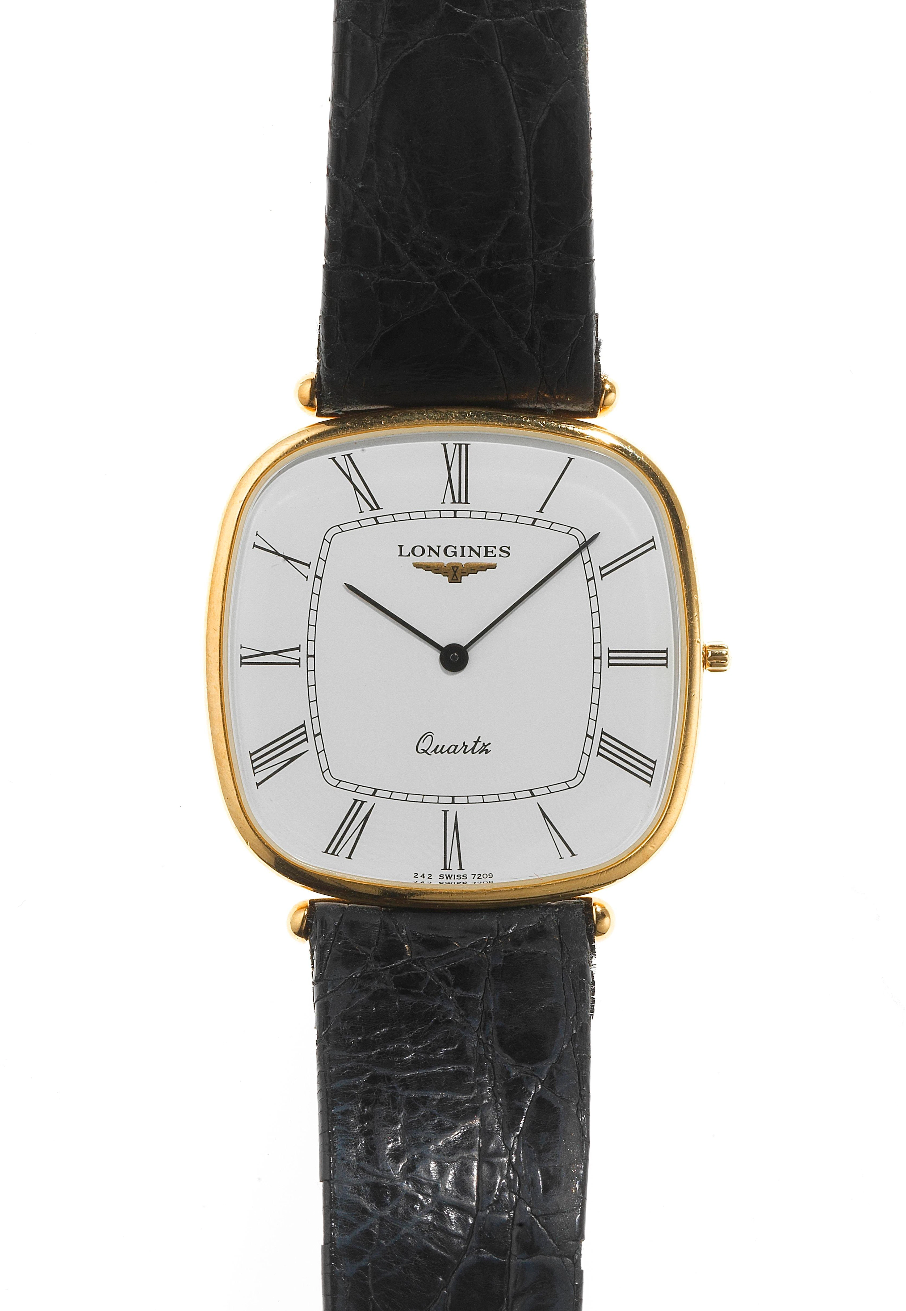 3521. Longines, Agassiz, montre hublot ultra-plate à quartz