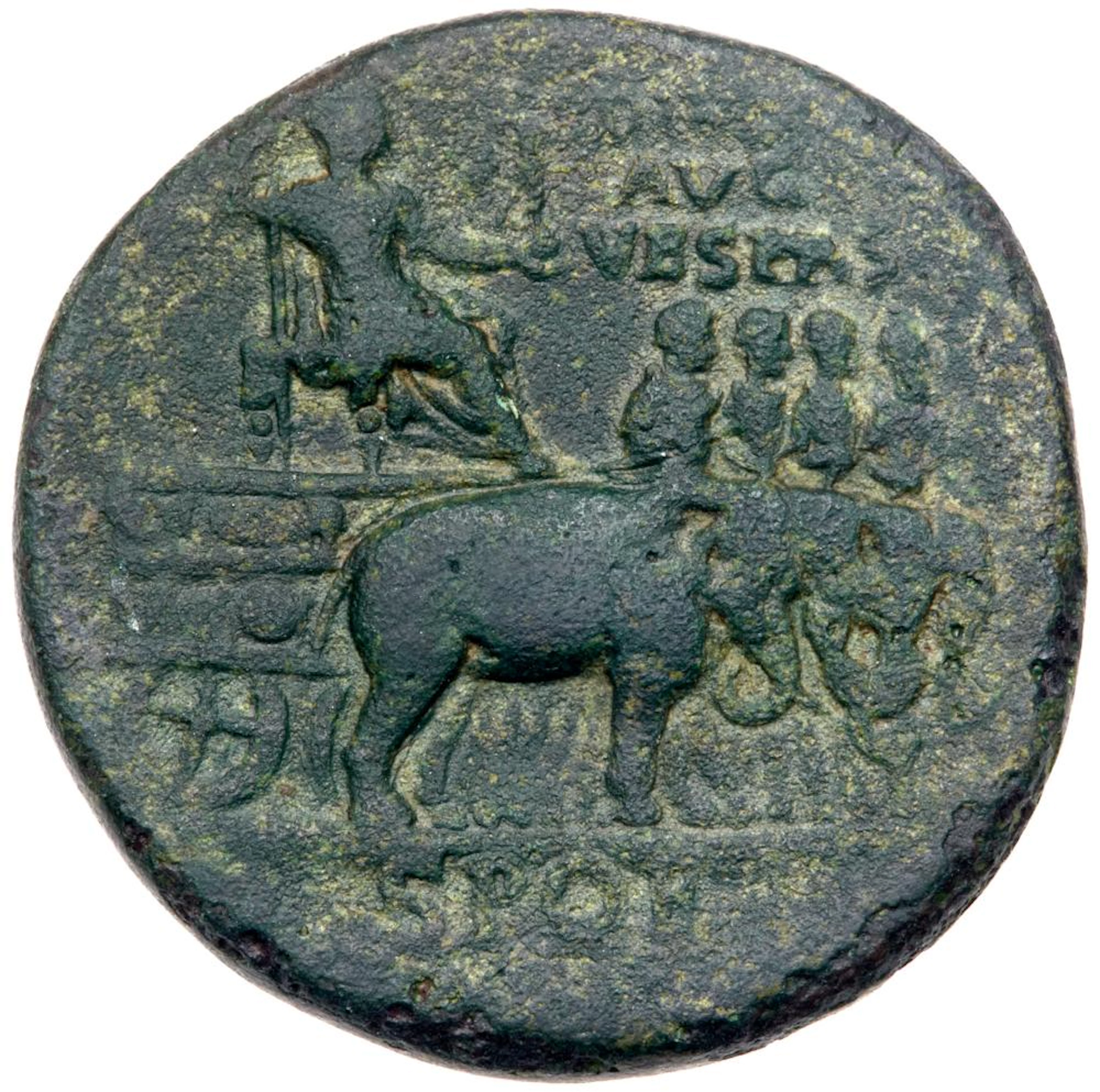 Divus Vespasian. Æ Sestertius (24.80 g), died AD 79. VF