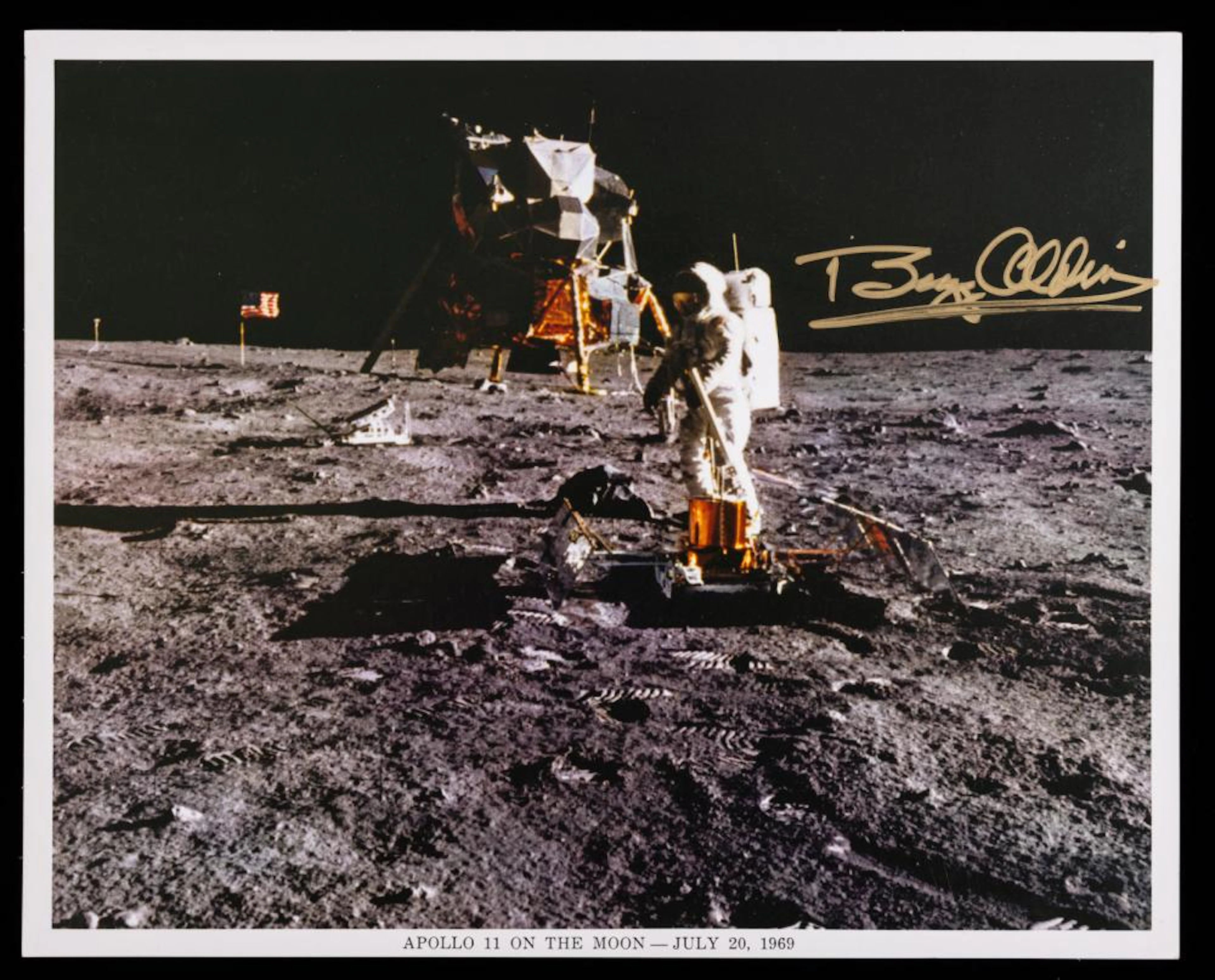 Apollo 11 On the Moon - July 20, 1969 - Signed by Buzz Aldri
