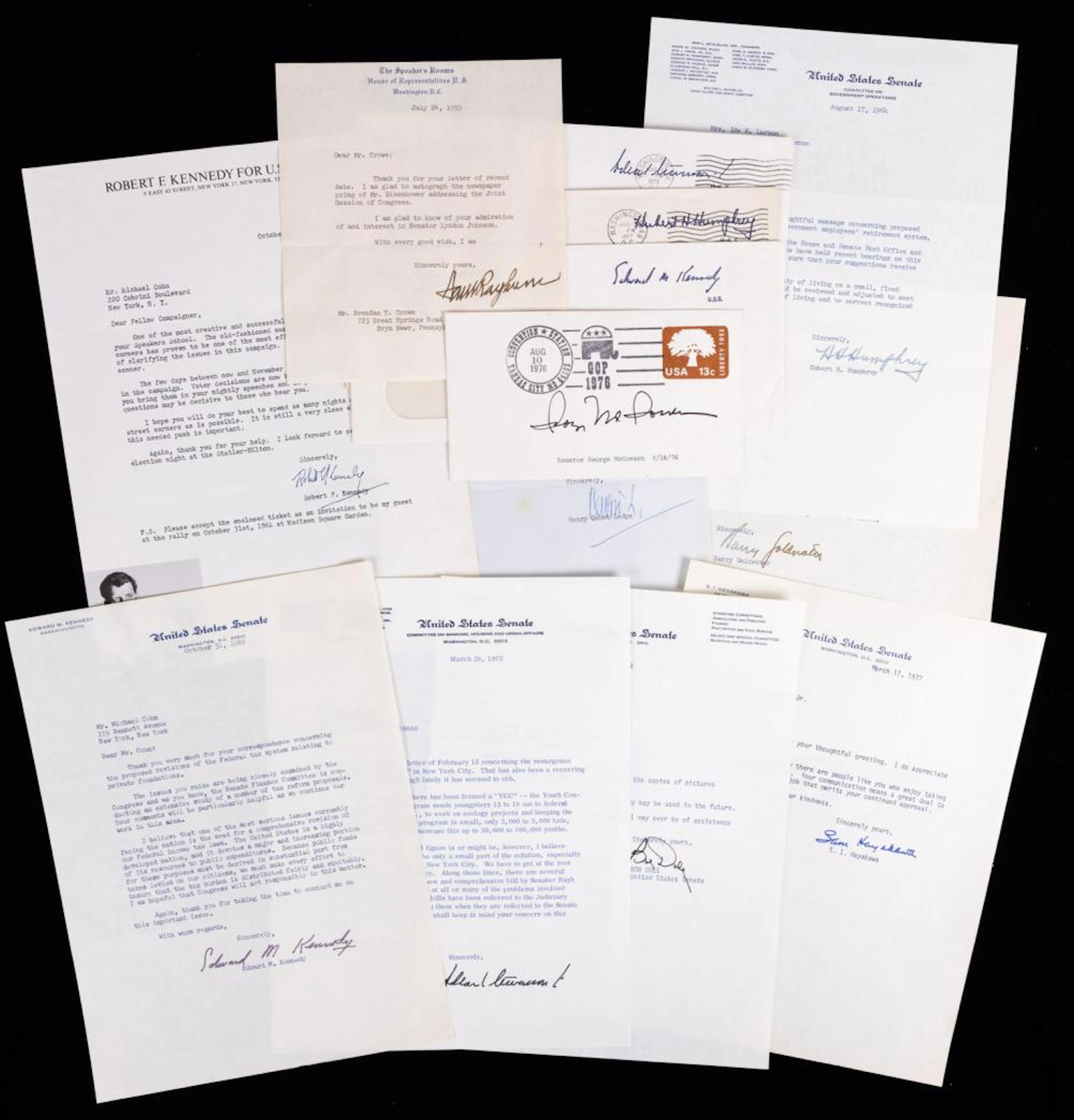 Collection of Signed Letters by Prominent Senators; 70+ Senators