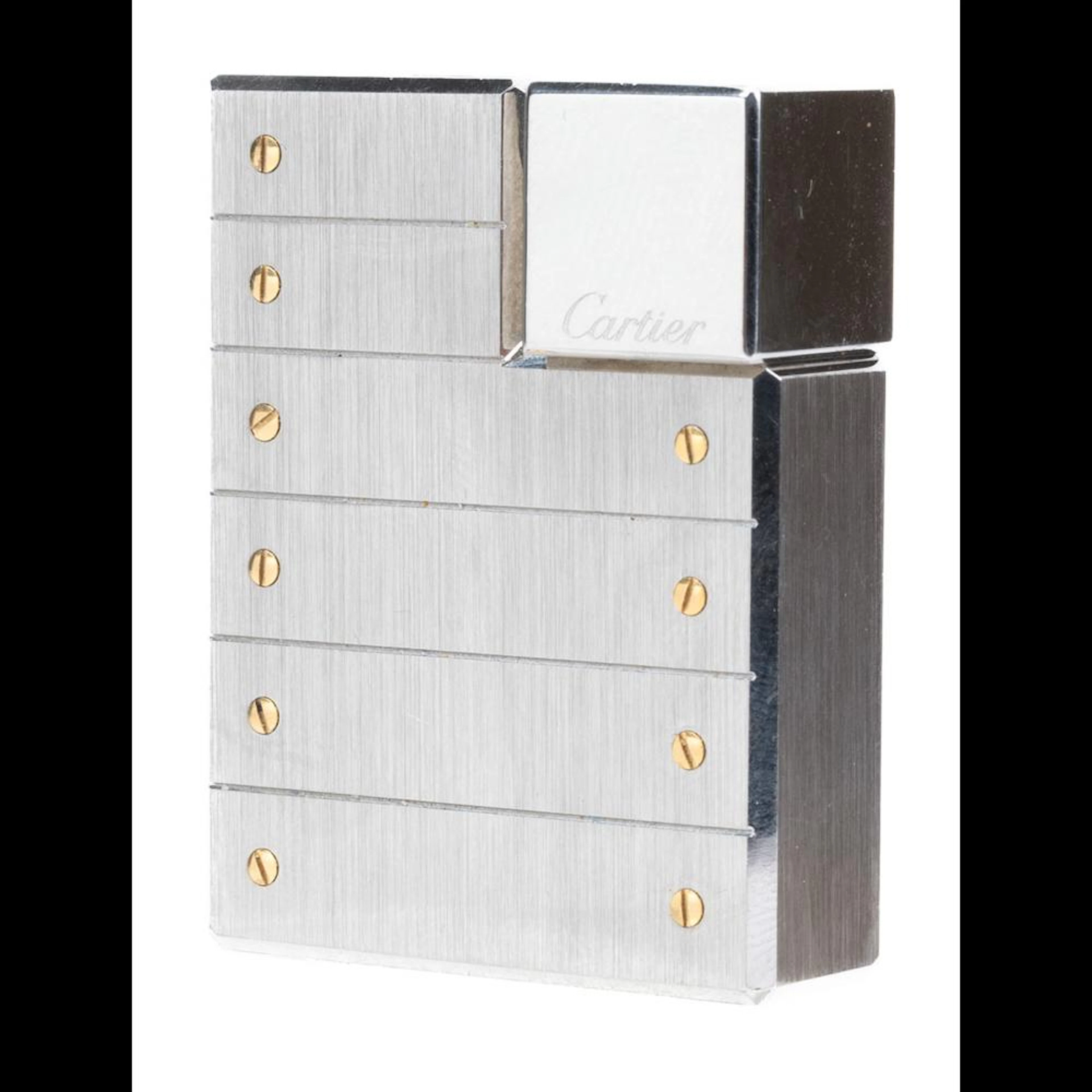 Stylish Cartier Santos Palladium Plated Metal Cigarette Lighter