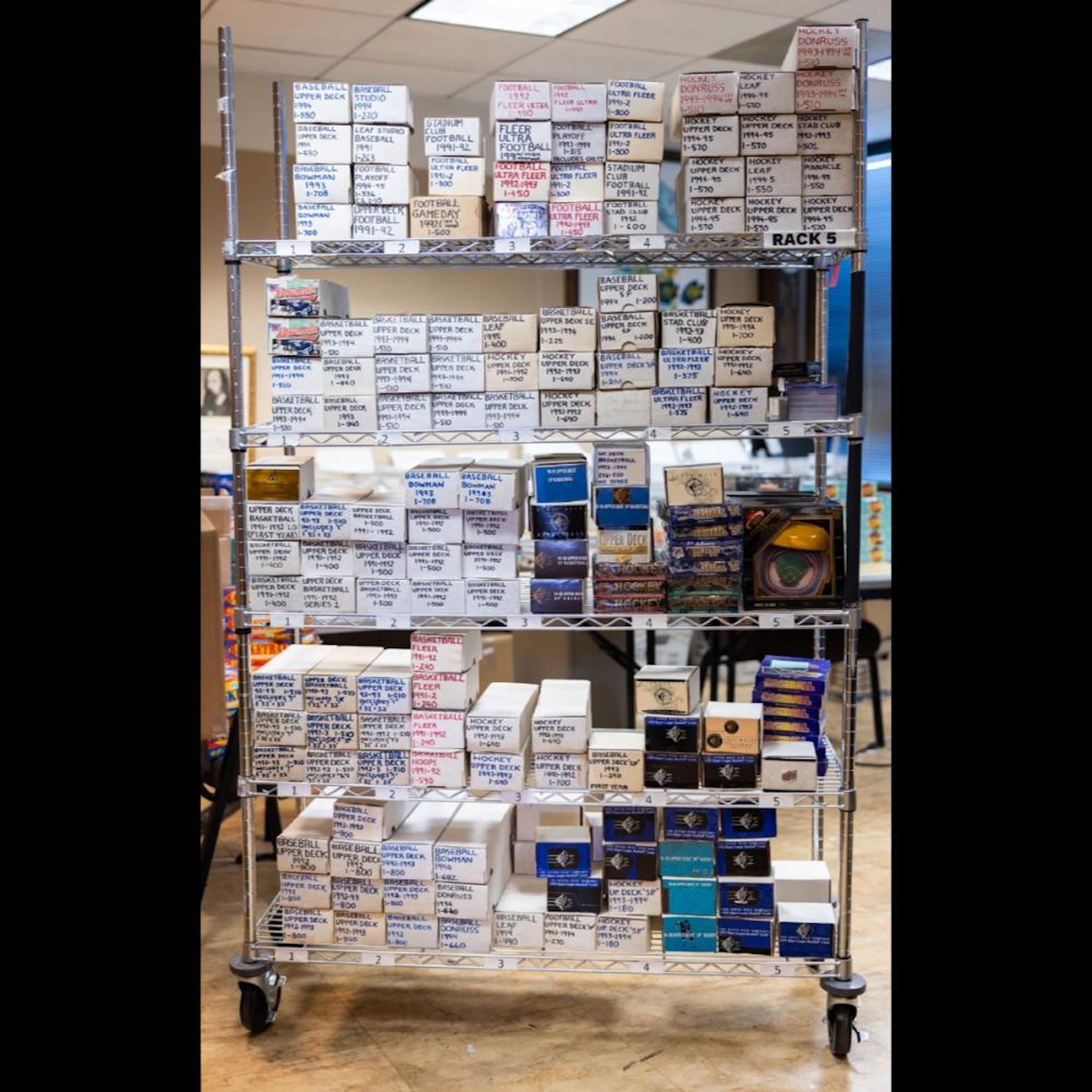 DEALERS or COLLECTOR'S BONANZA: 175+ BOXES OF BASEBALL FOOTBALL