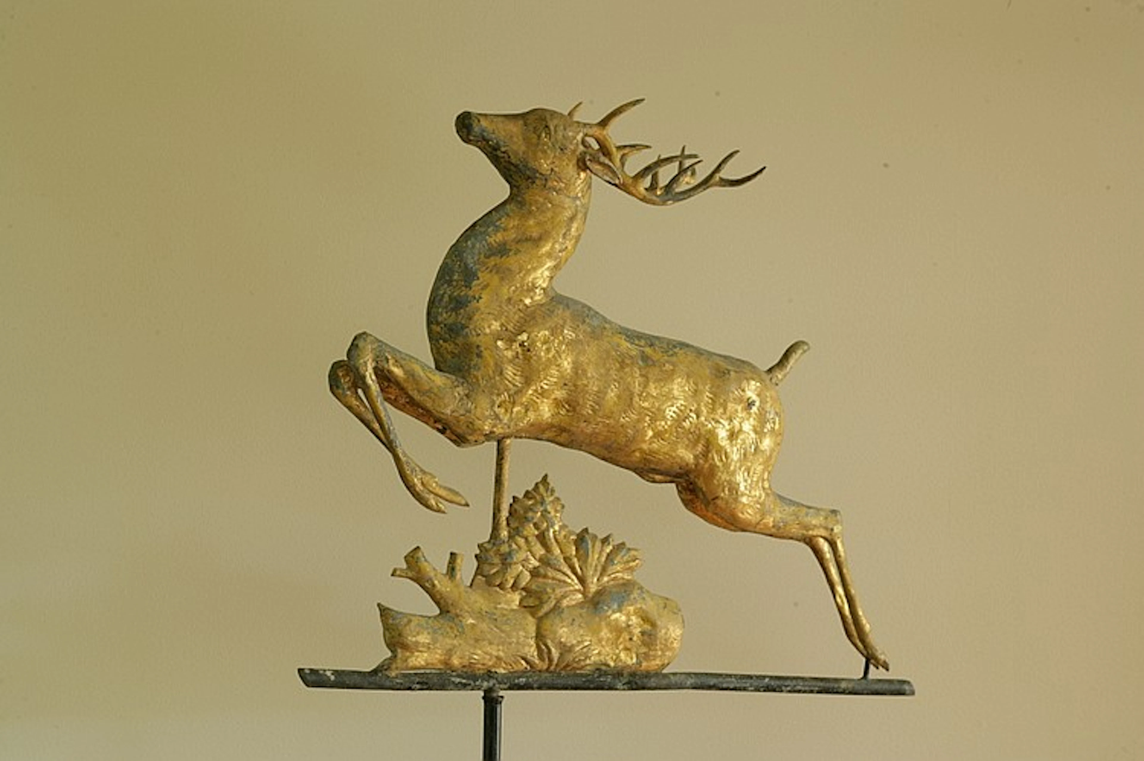 Gilt Copper Leaping Stag Weathervane